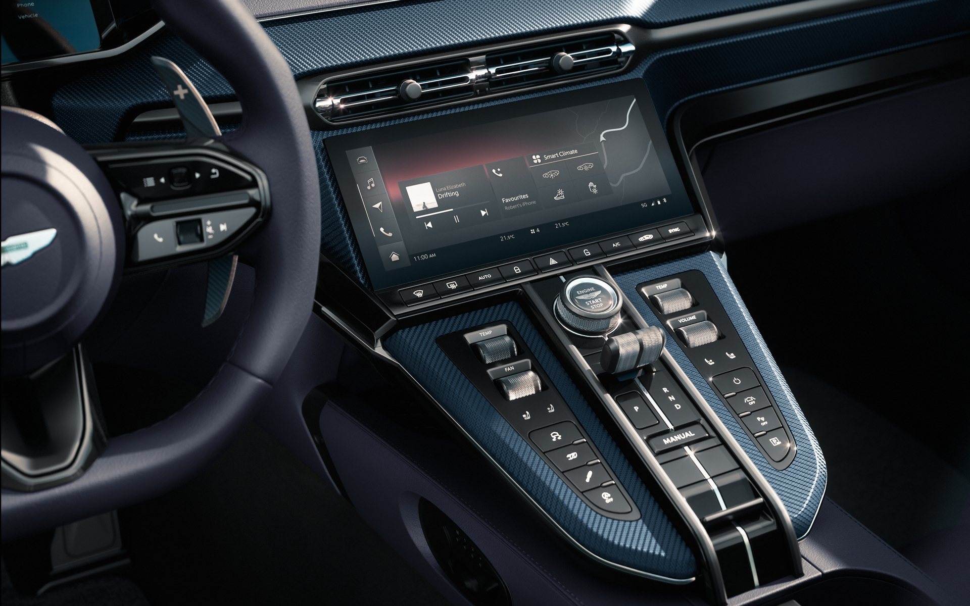 センターコンソールにスイッチ類を集中配備