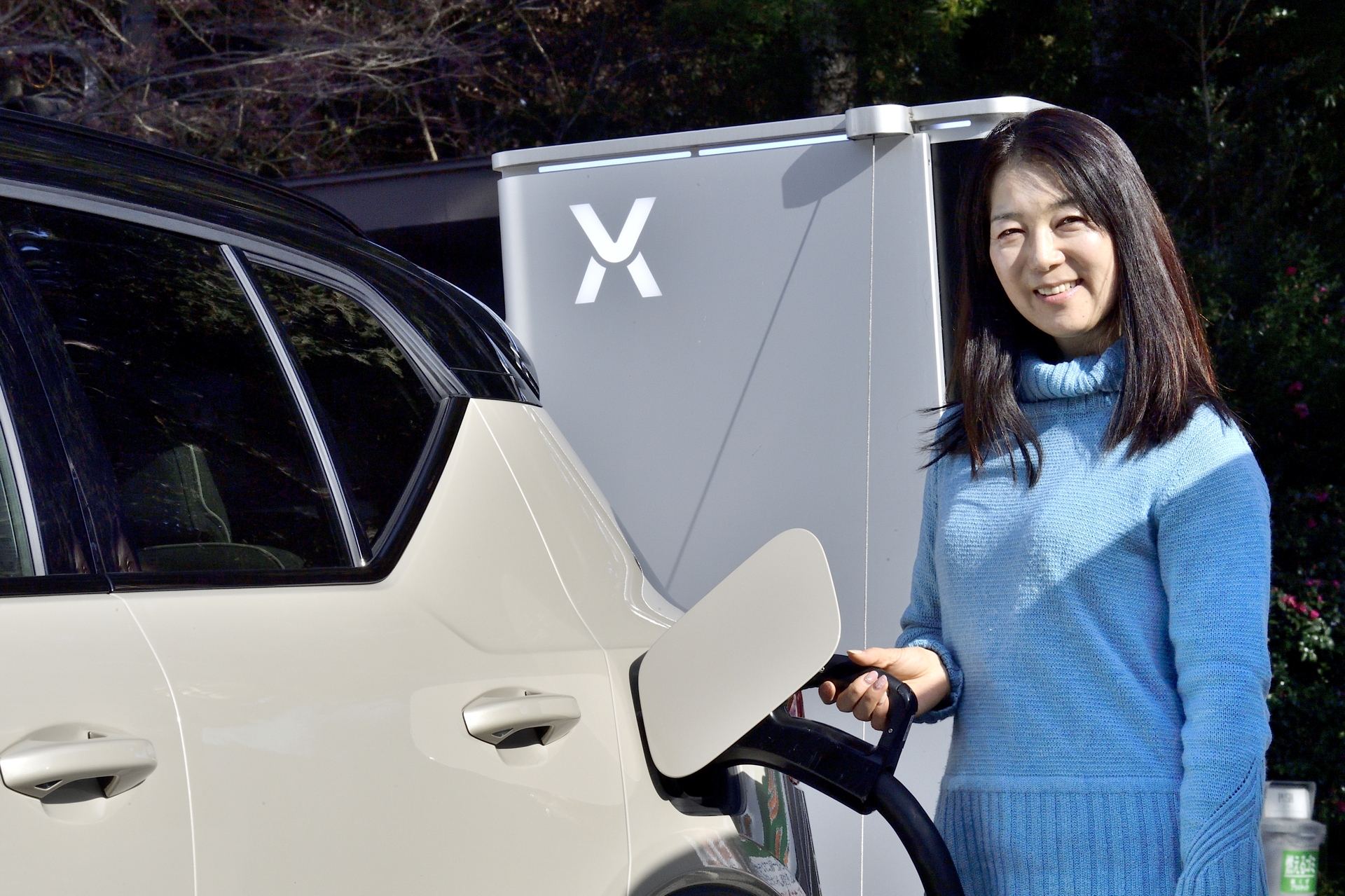 今回は那須千本松牧場に設置されていたPowerXの充電設備を利用しました