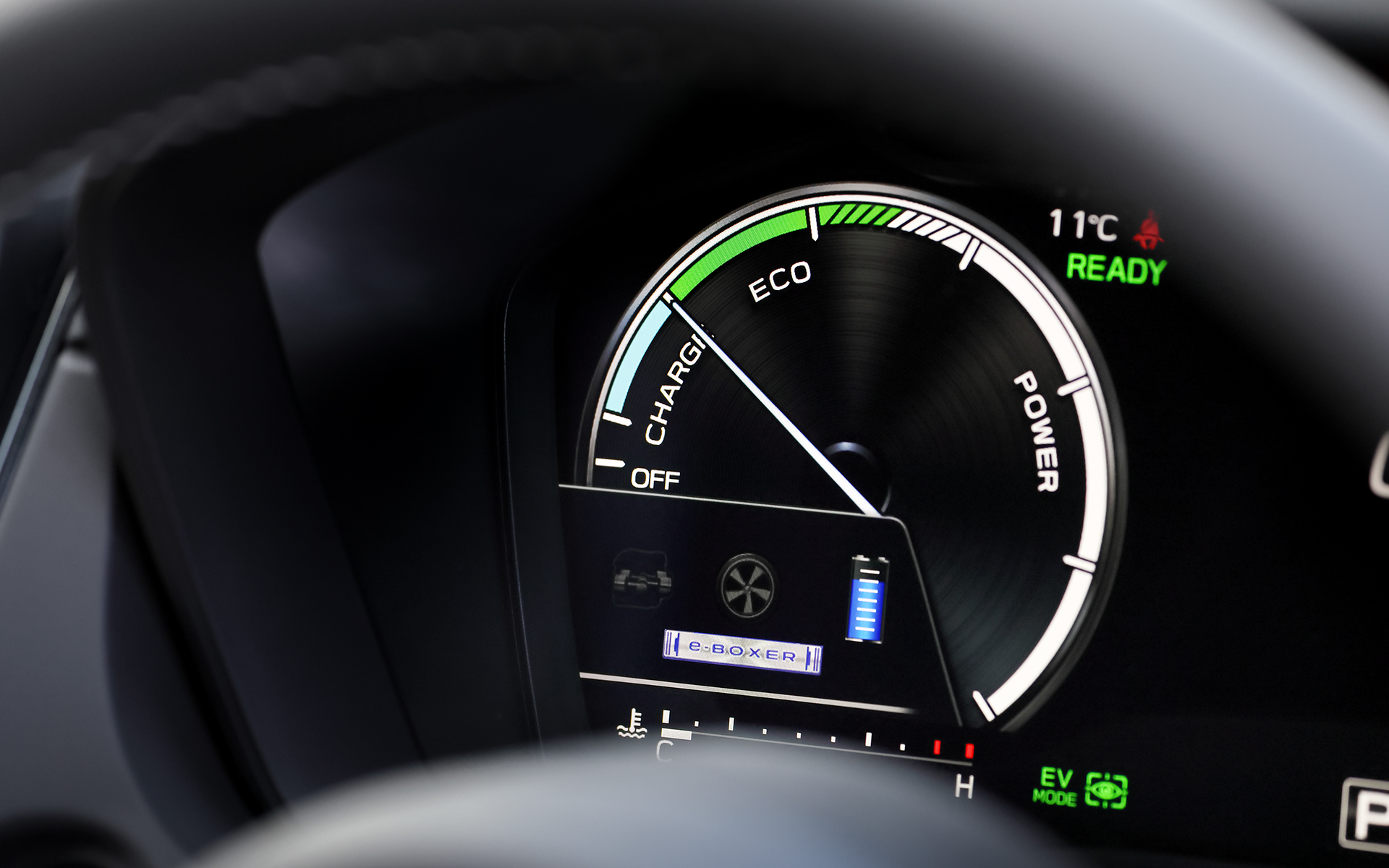 12.3インチフル液晶メーターにはエネルギーフローとともに、エネルギーマネジメントをひと目で分かりやすくパワーメーターも表示可能