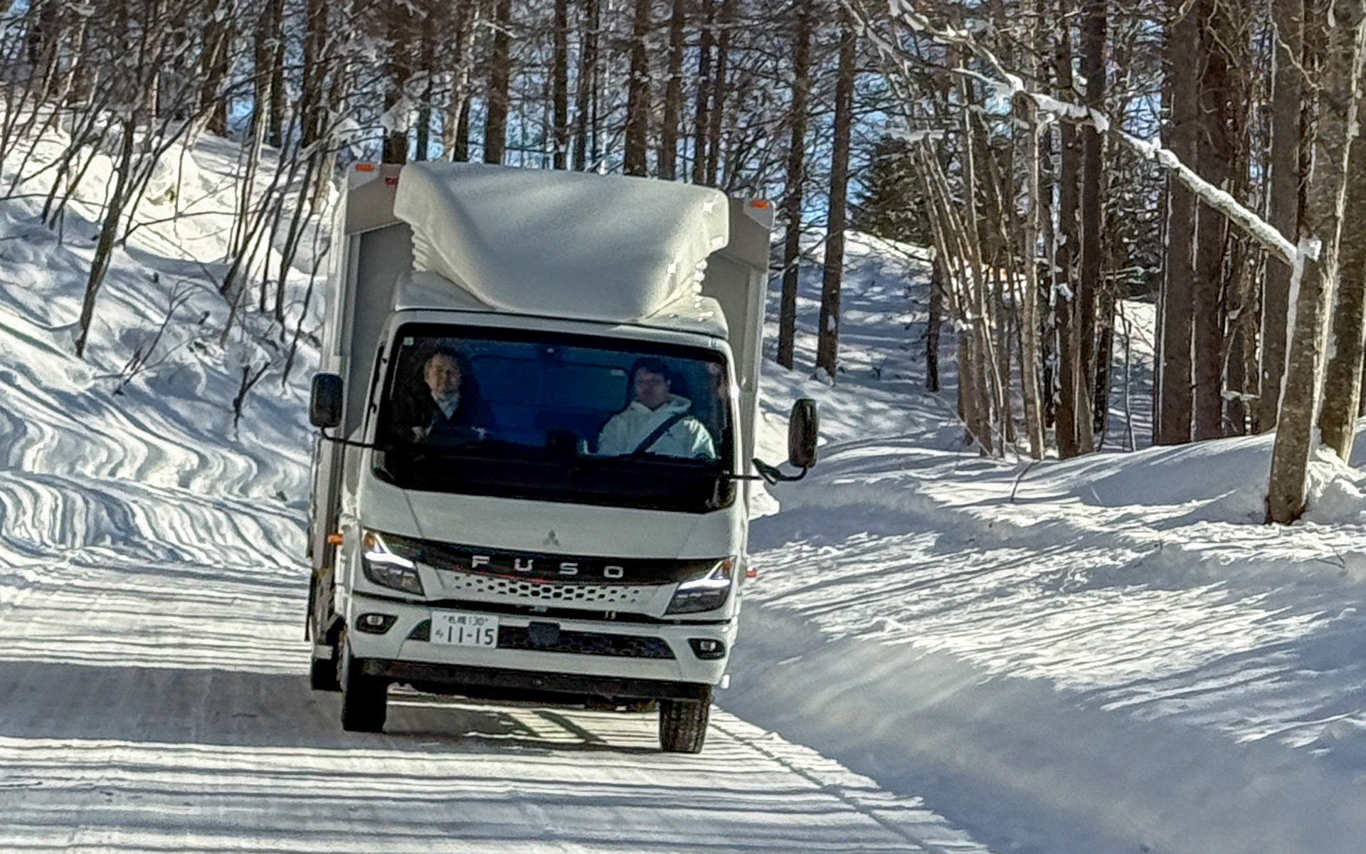 冬の北海道でEVトラック「eキャンター」に試乗した