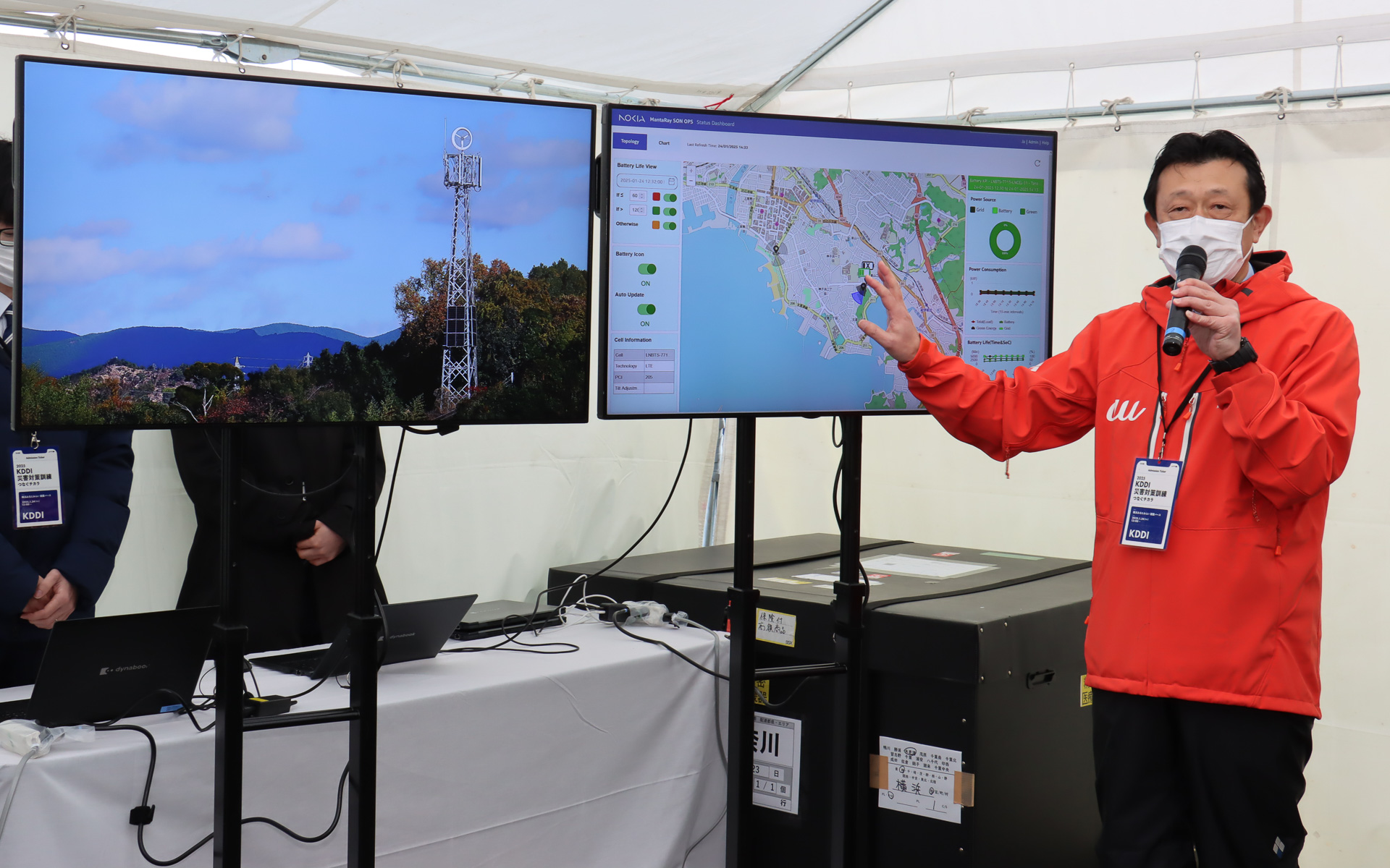 OPSで基地局の電力使用状況をリアルタイムで収集・可視化することで、停電時に的確な順番で復旧作業を進められるようにする