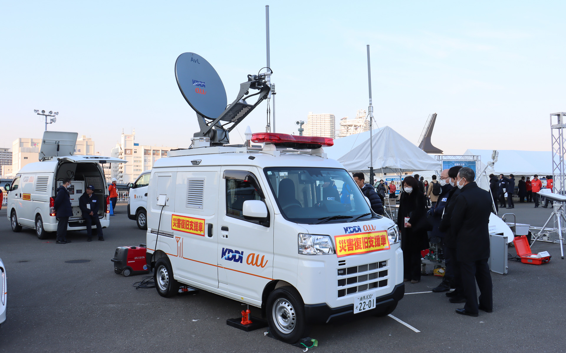 コンパクトなボディサイズで能登半島地震の現場でも大活躍したというダイハツ工業「アトレー」ベースの車載型基地局