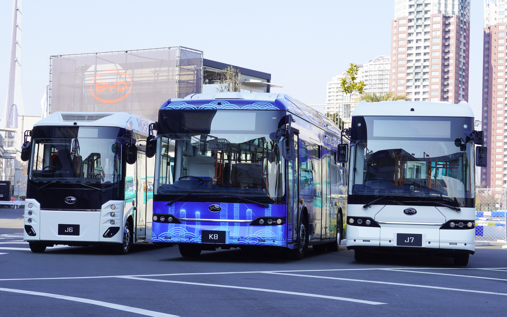 BYDの国内EVバスのラインアップ