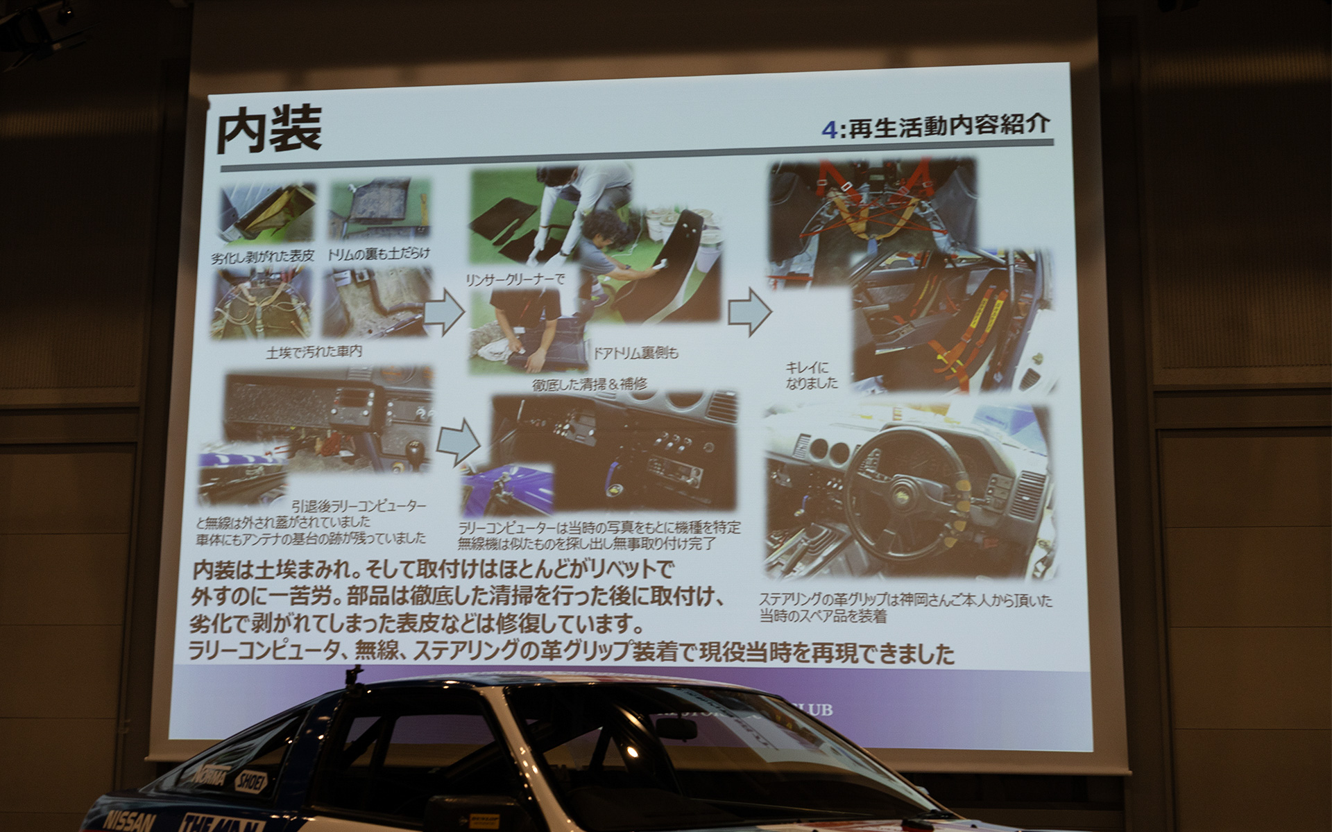 内装の再生作業についての報告スライド