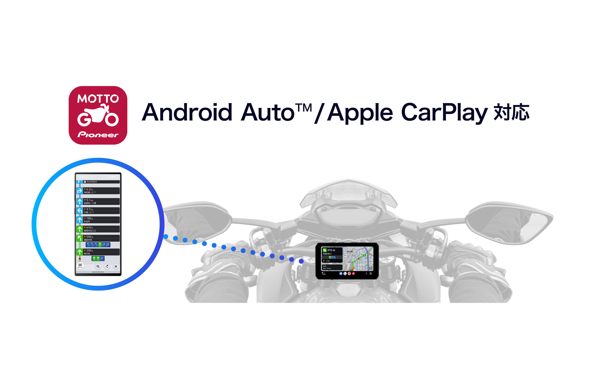 「MOTTO GO（モットゴー）」のアップデートで「Apple CarPlay」「Android Auto」に対応