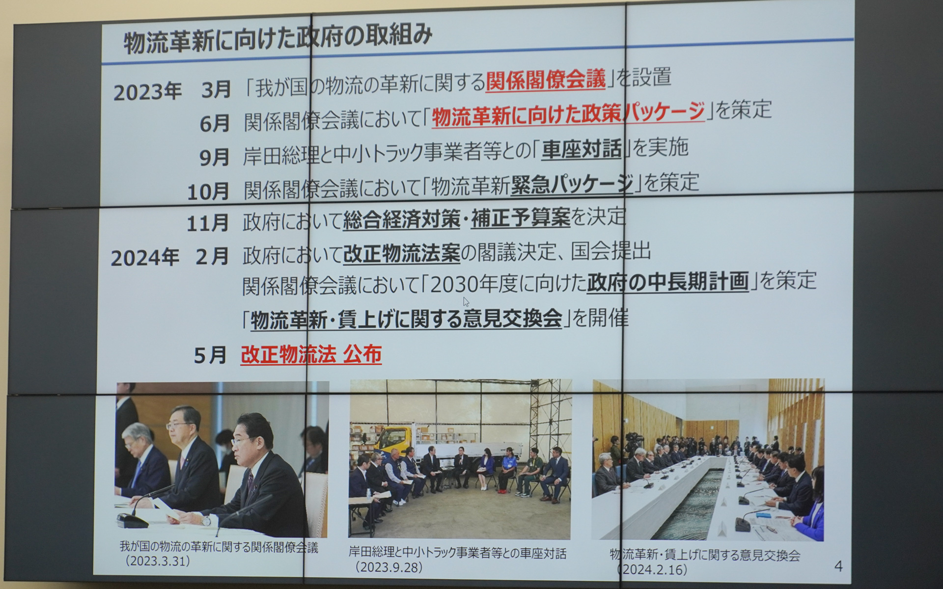 物流改革に向けた政府の取り組み