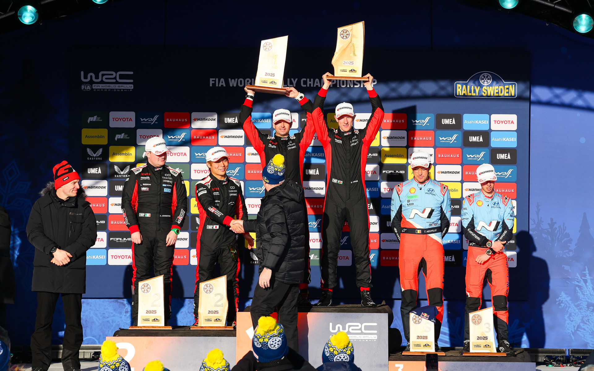 WRC第2戦ラリー・スウェーデンの表彰台