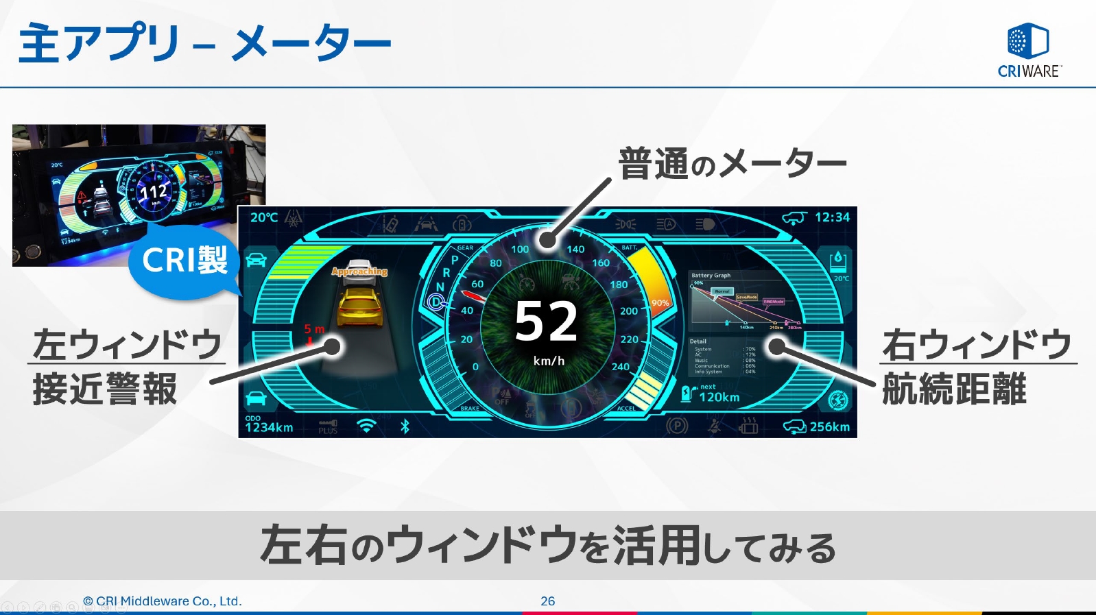 「主アプリ」としてデジタルメーターを採用するクルマ向けに「追加アプリ」を提供することも可能