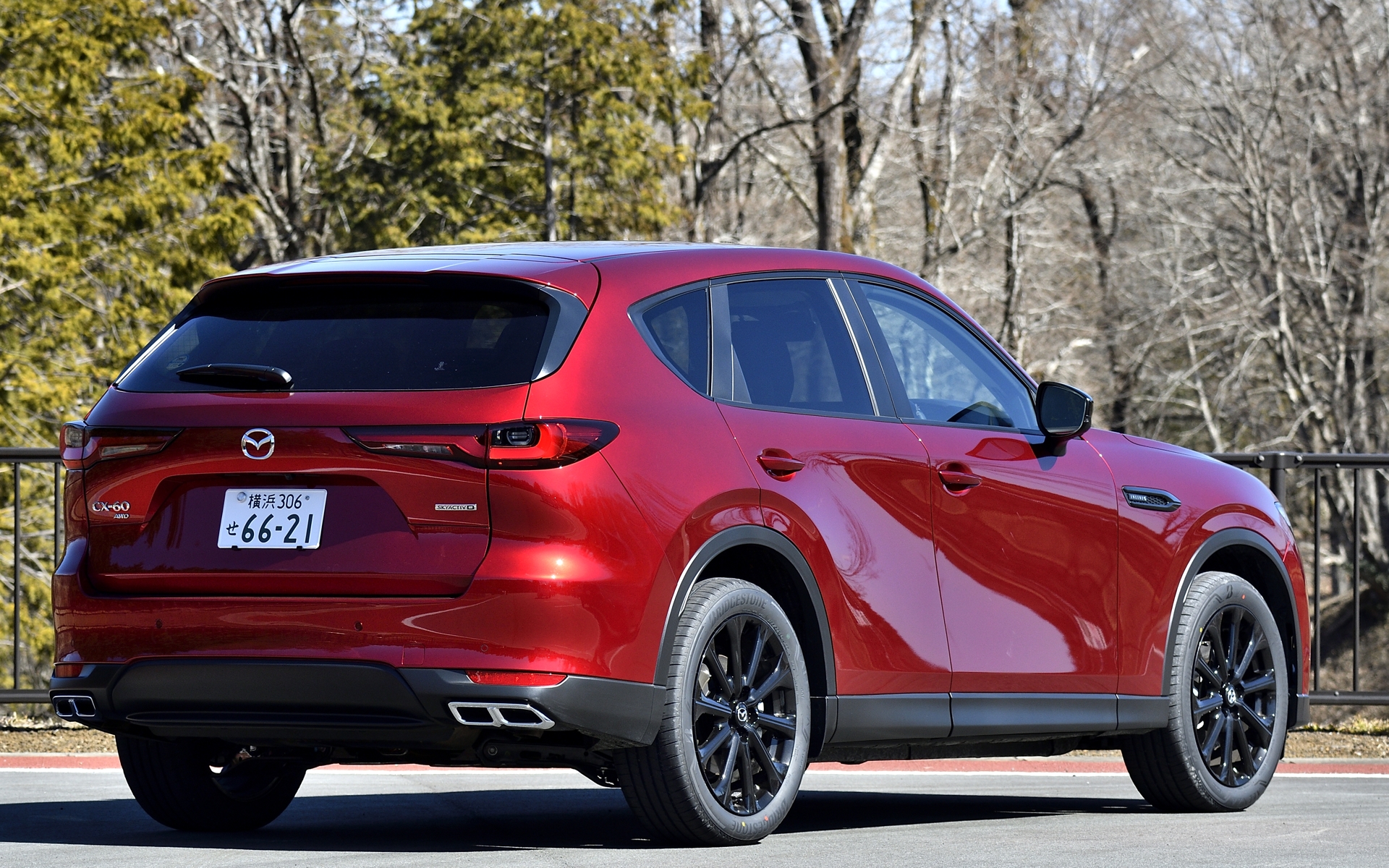 「ブラッククローム」のサイドシグネチャーガーニッシュ（テクノロジーバッジ「INLINE6」付き）や「グロスブラック」のドアミラーも装備する