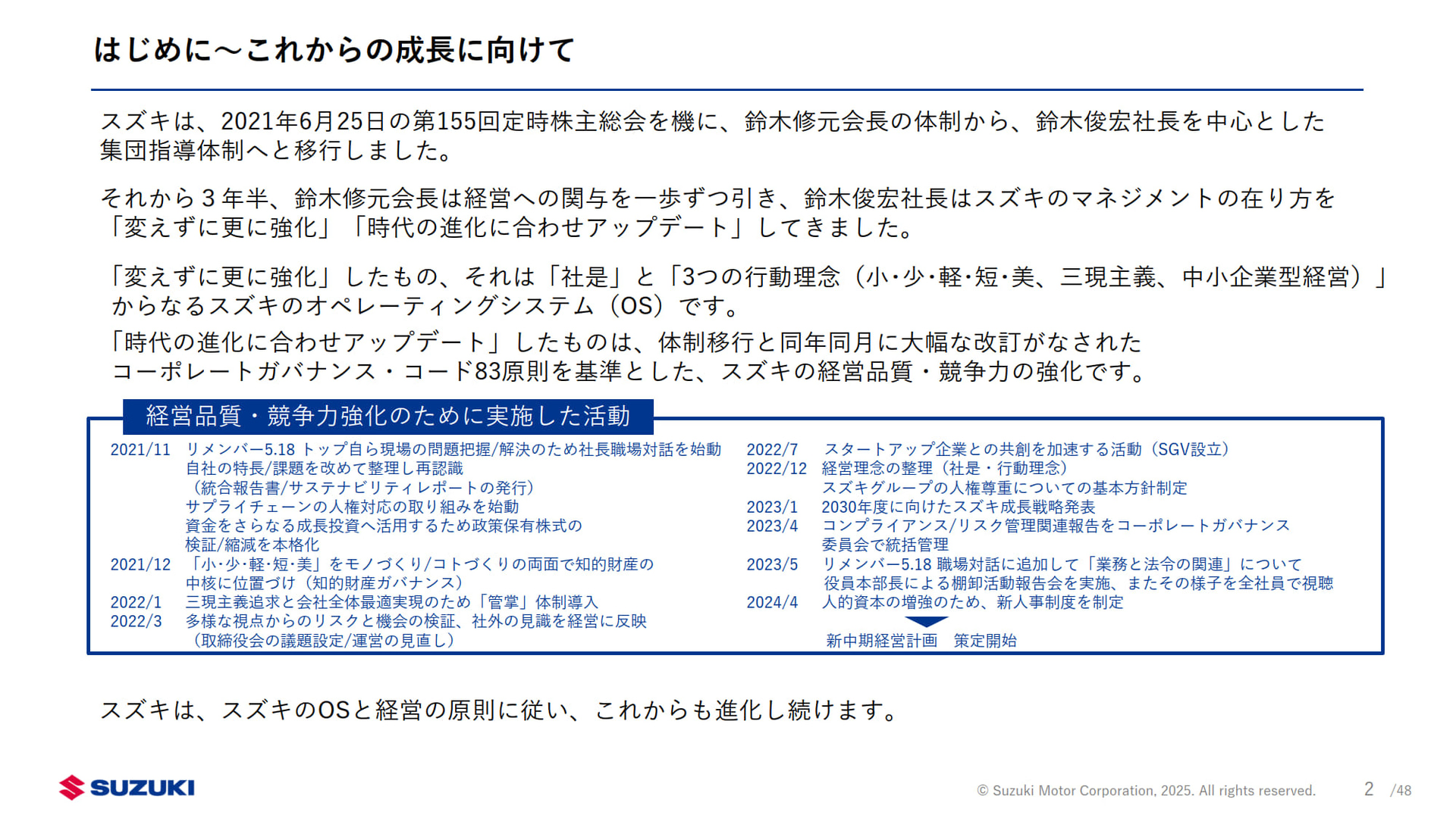2021年の新体制発足からこれからに向けての解説