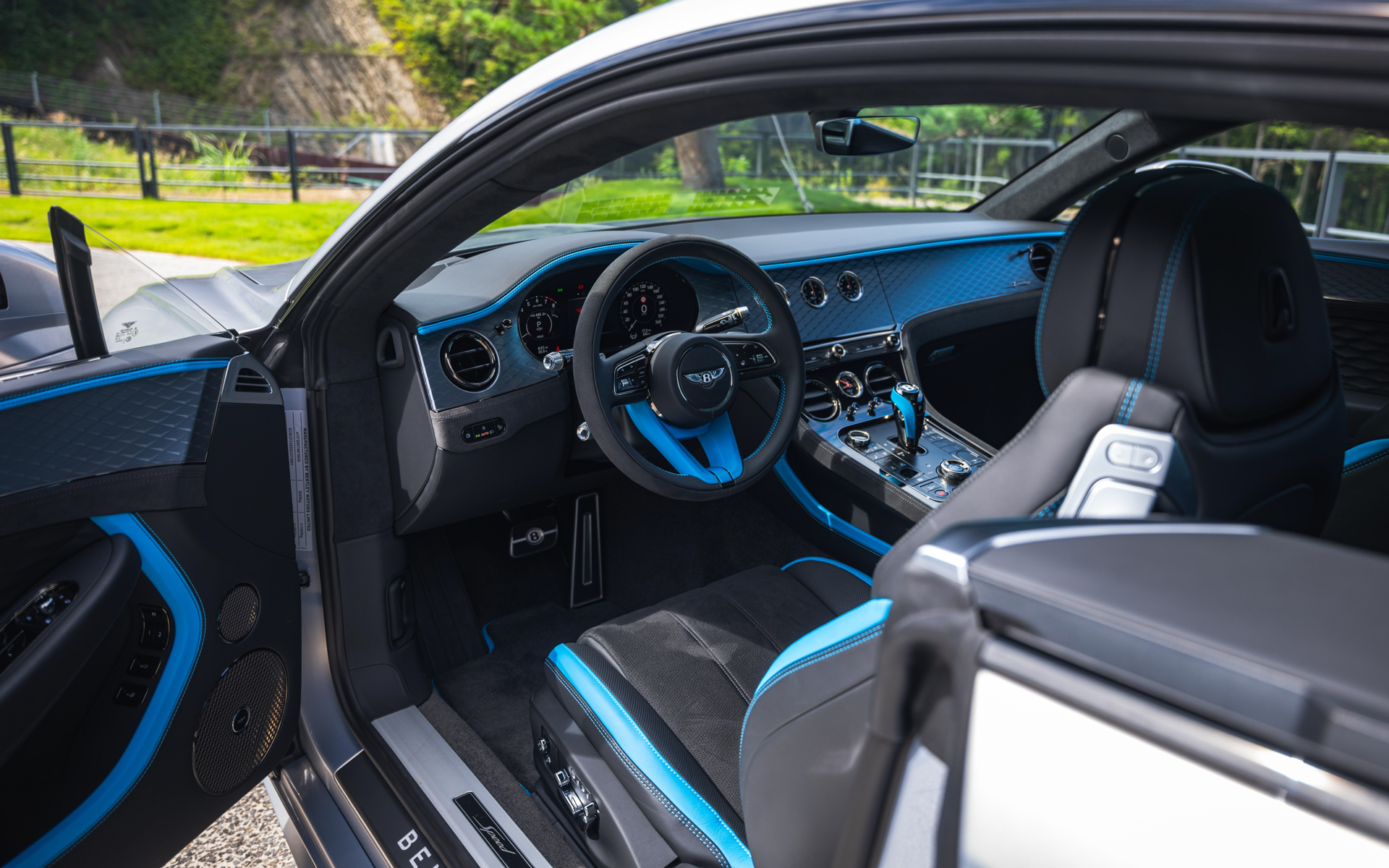 レザーカラーのほかにも、8種類のウッドパネル、ダークティント ダイヤモンド ブラッシュド アルミニウムやカーボンファイバーといったテクニカルフィニッシュ。加えて「インペリアルブルー」「グラビティグレー」「バーントオーク」「クリケットボール」といったパネルもオプションで用意している