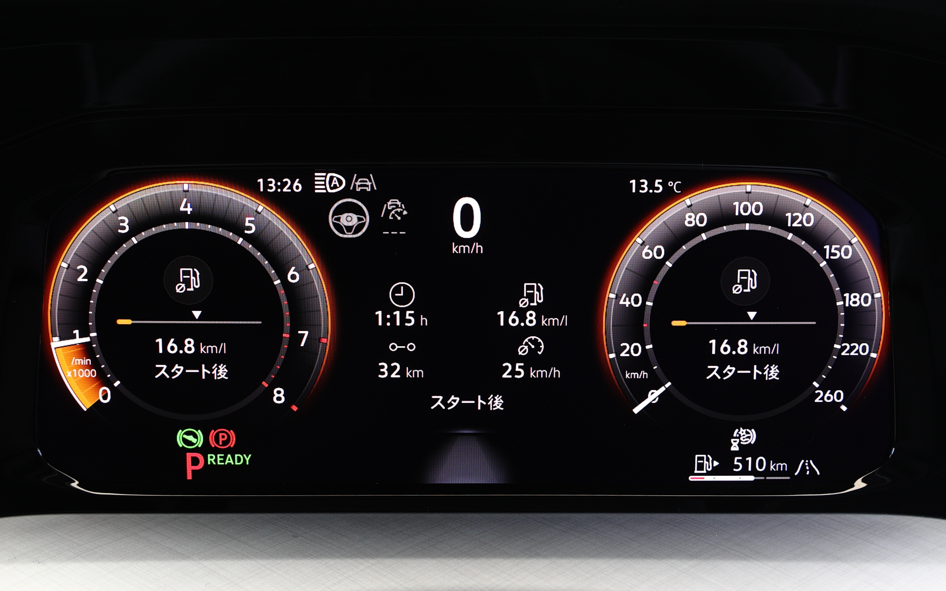 ゴルフ ヴァリアント eTSI Activeのインテリア。最新のインフォテイメントシステムのMIB4は、センタークラスターに設置された12.9インチ大型タッチディスプレイを採用。頻繁に操作するエアコン温度設定や音量設定ではディスプレイ下部に配されたバックライト付きタッチスライダーバーで操作性を向上。メニュー構造も大型画面を活かすように改良されている