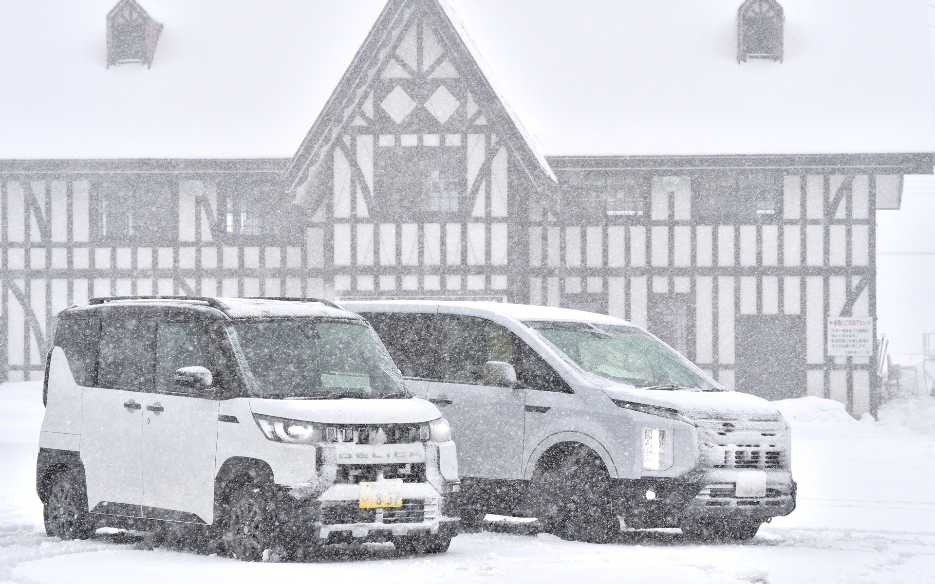 関越トンネルを越えた先はかなりの降雪状態だった