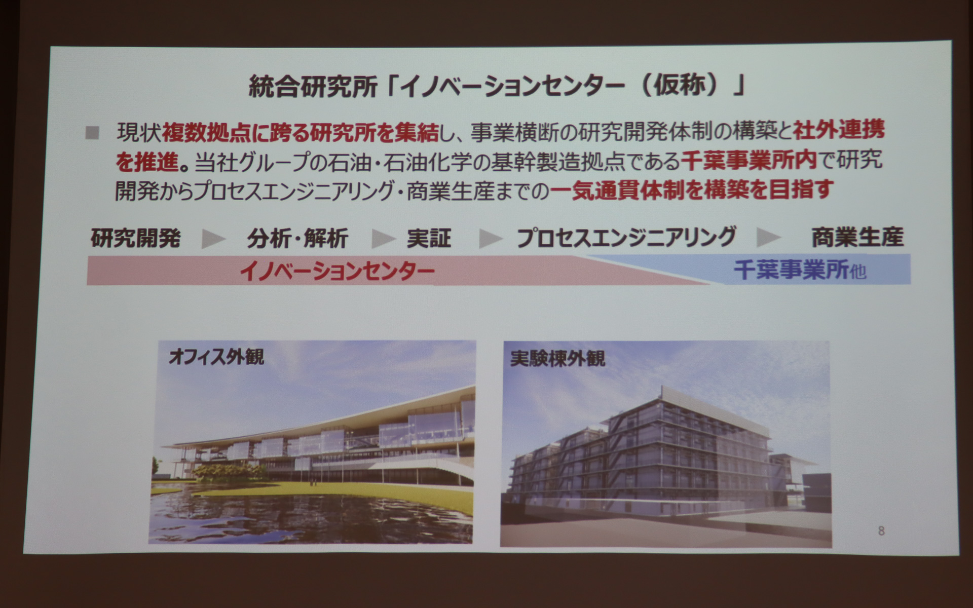出光 千葉事業所内に総合研究所「イノベーションセンター（仮称）」を新設