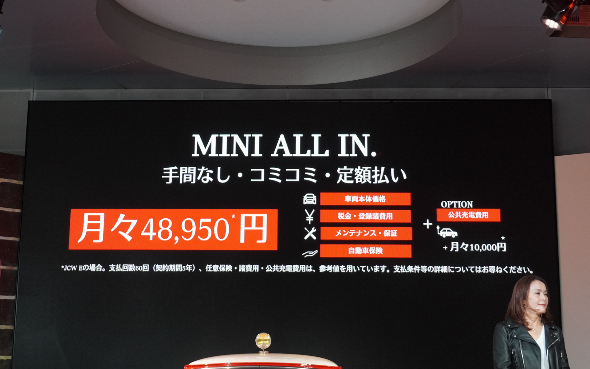 任意保険まで含んだ「MINI ALL IN.」。金額や条件は一例