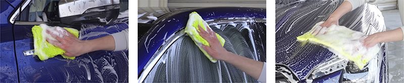 高い保水性と滑らかな洗い心地を実現