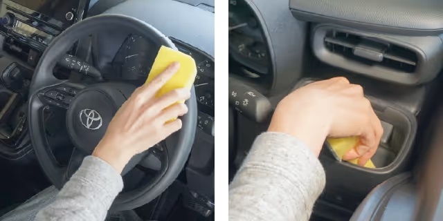 布では拭き取れない凹凸のある場所のクリーニングに最適