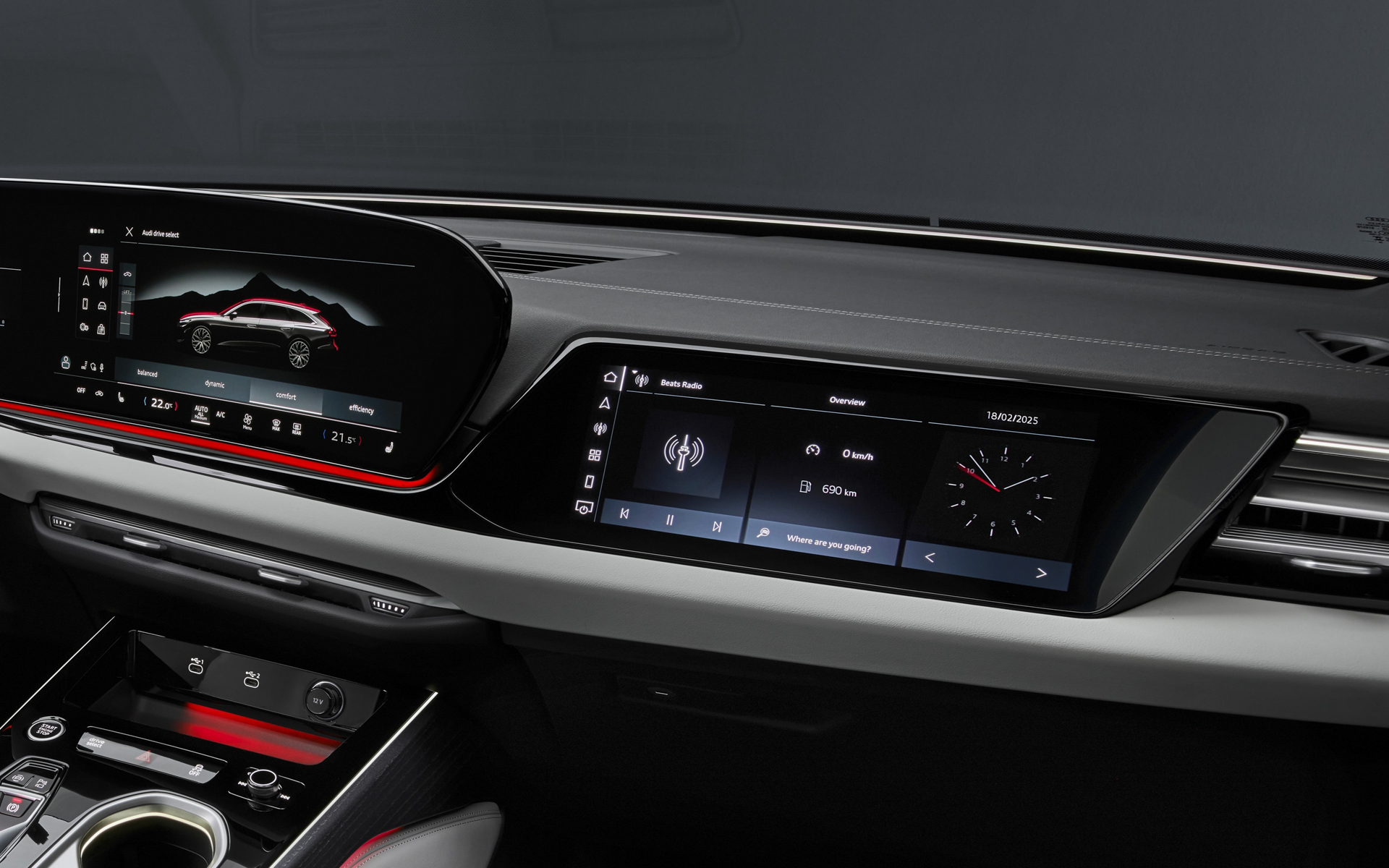 助手席側にもディスプレイを備える