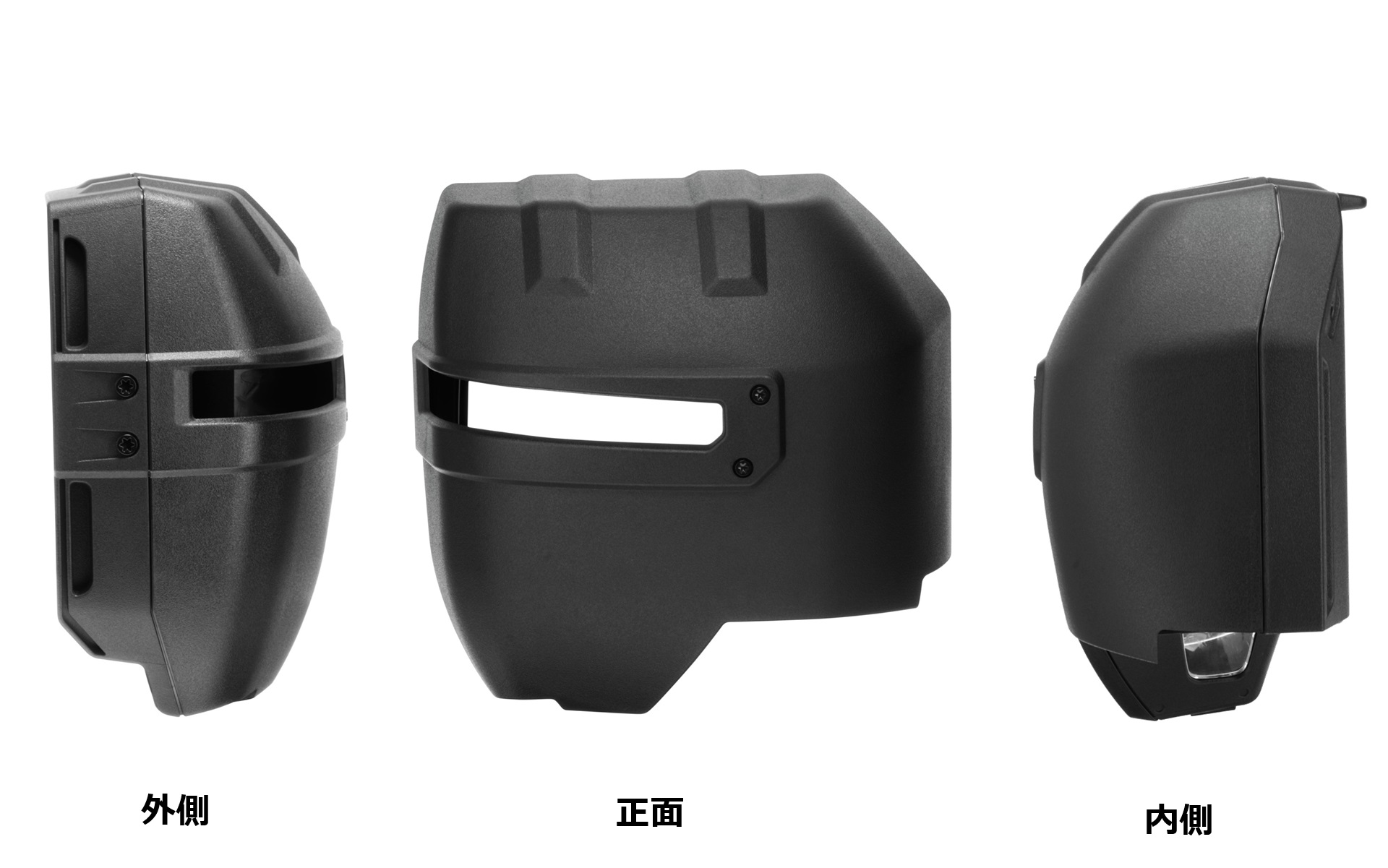 ジムニー用「ドアミラーカバー」三面図