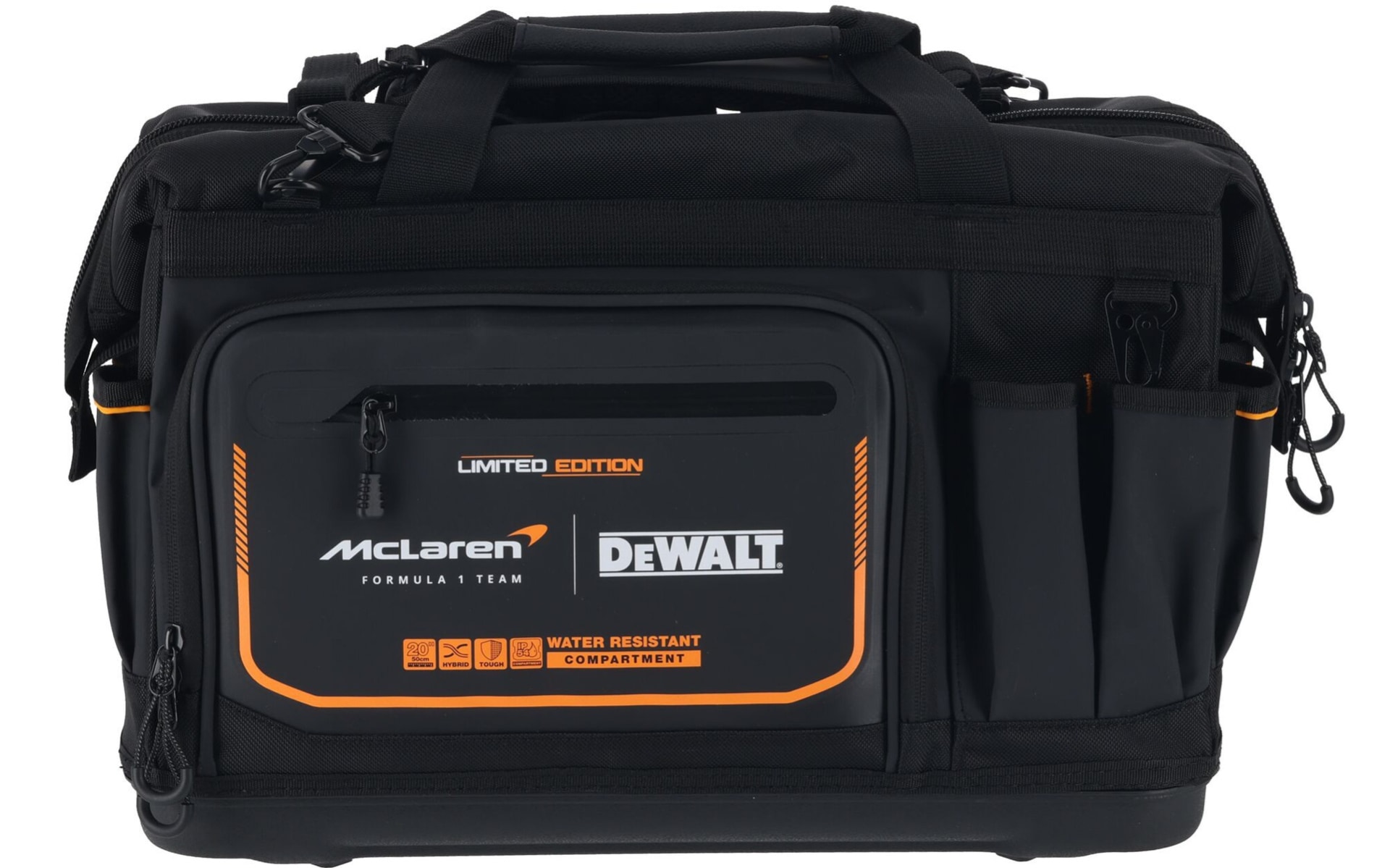 本体重量：2.3kg、本体サイズ：508×290×310mm（長さ×幅×高さ）、最大積載量：25kg、素材：ポリエステル・ターポリン・ポリマー（底部）