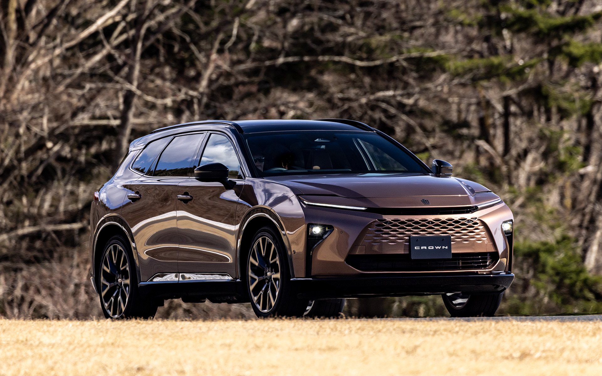 新型クラウン エステートのHEVモデル。エステートではハンマーヘッドデザインも独特の趣のあるものになる