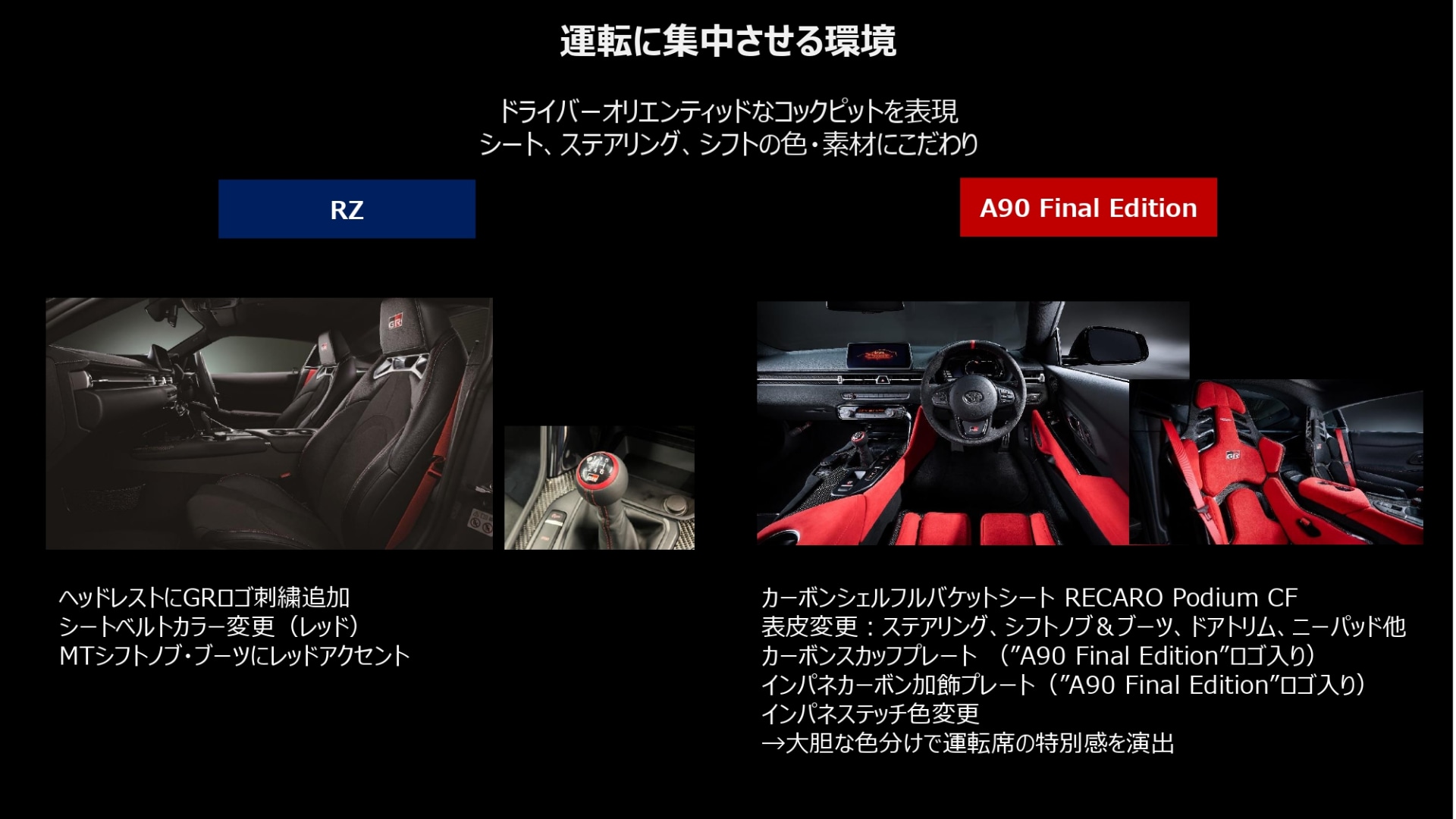 運転に集中させるコクピット