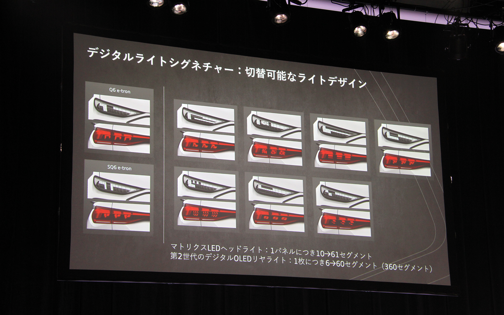 デジタルライトシグネチャーについて。ライトデザインが切替可能になっている