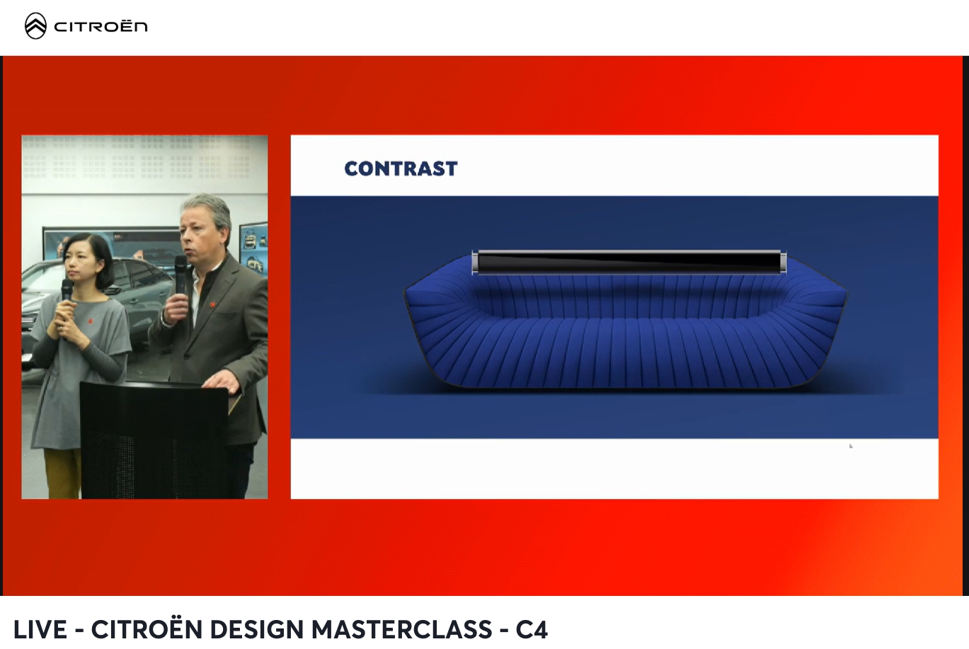 有機的な曲線基調の面構成と機能的でシャープなパーツを組み合わせてコントラストを強調