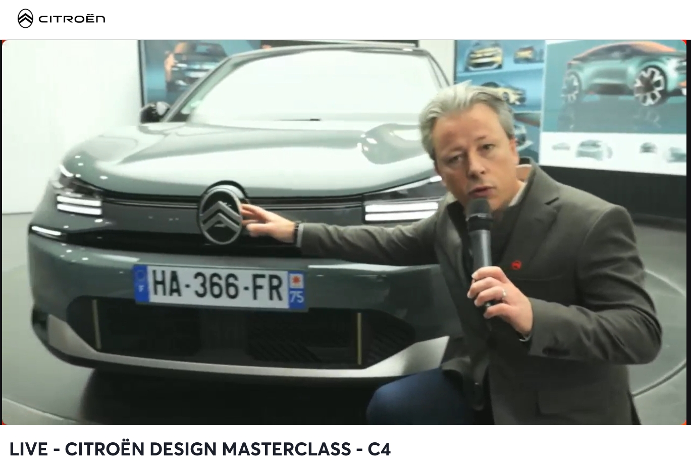 ルクレール氏はスタジオ内に置かれた新型C4の実車を見ながらの解説も行なった