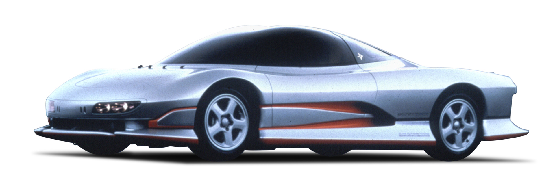 「HSR-II」。1989年の東京モーターショーに参考出品。V型6気筒DOHC3.0リッターツインターボエンジンを搭載し、速度域で可変するアクティブエアロシステム、フルタイム4WD、4輪ABS、4輪操舵、4輪独立懸架式サスペンションといった四輪制御技術、追尾走行や自動車庫入れ機能などの運転支援技術を採用したコンセプトカー。搭載技術のいくつかはのちの三菱車に採用された