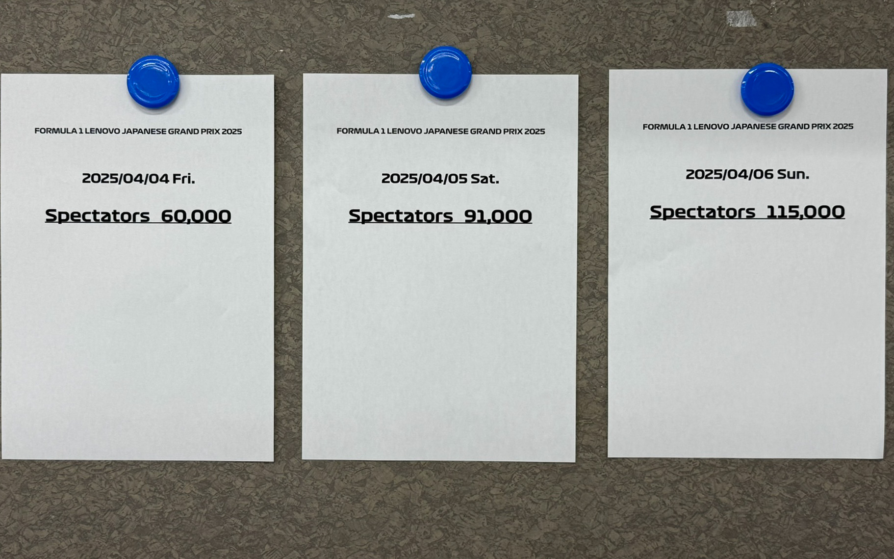 3日間の入場者数、3日間とも昨年の入場者数を超えた