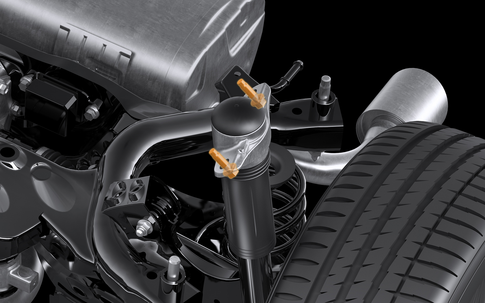 ボルトフランジの厚みアップ（リアショックアブソーバー×ボディ）