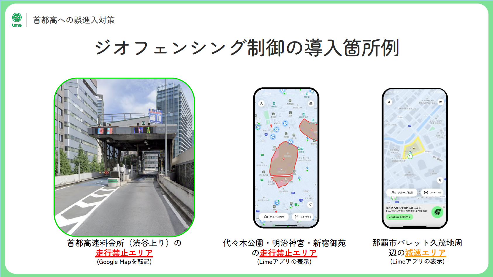 ジオフェンシング制御の導入箇所