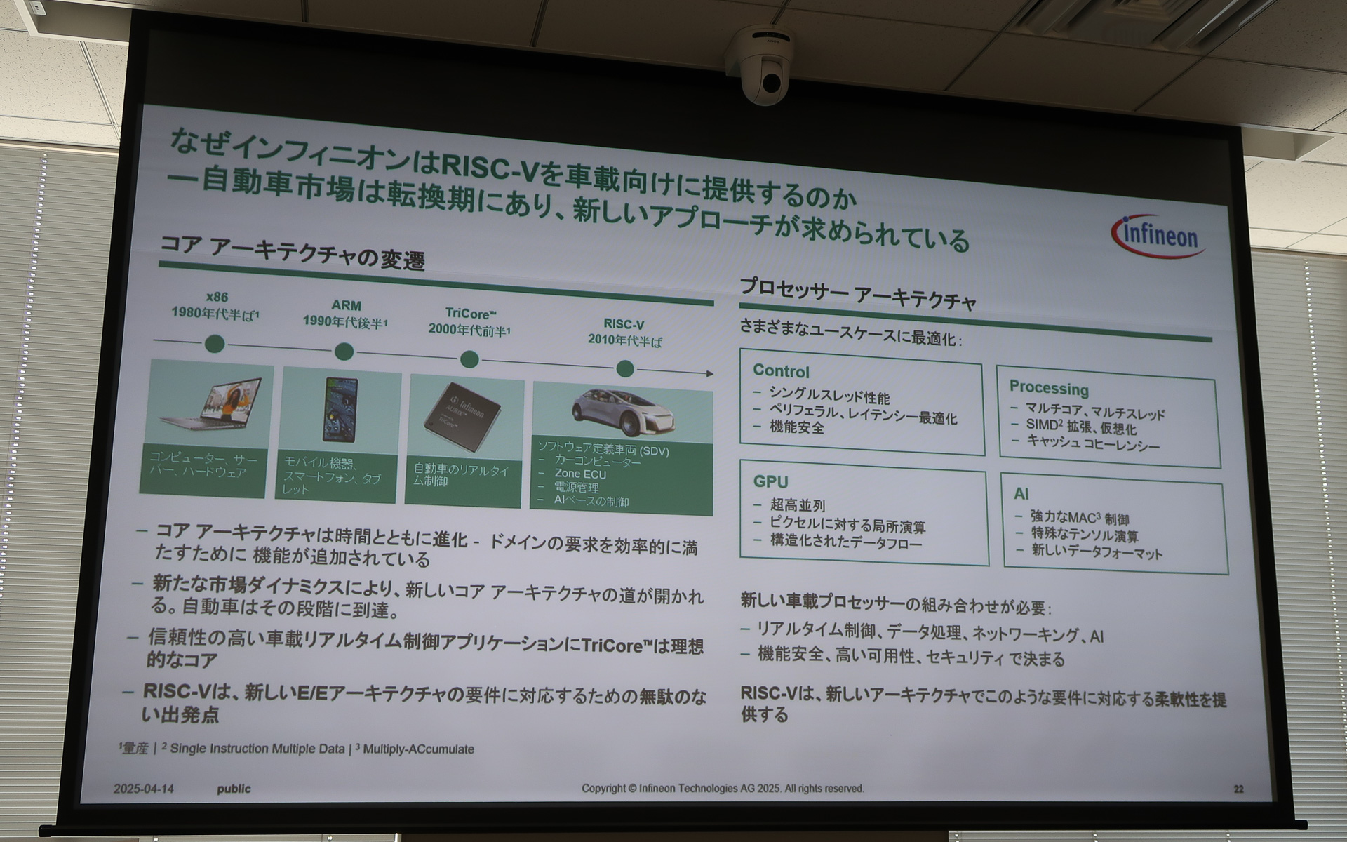 「TriCore」はリアルタイム制御が評価されて多くのクルマに搭載されるようになったが、SDVの実現には柔軟性や拡張性が求められ、RISC-Vの車載利用を進めることになった