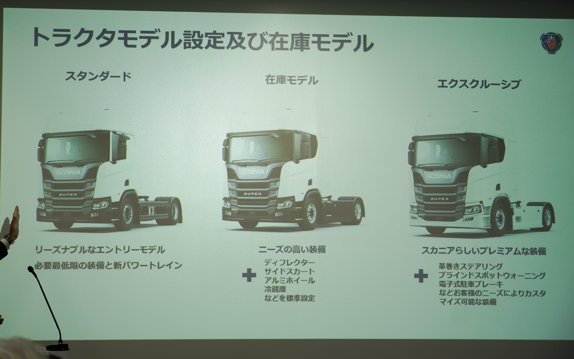 トラクタでは3つのグレードを用意し、ニーズの高い装備を備えた在庫モデルを用意する