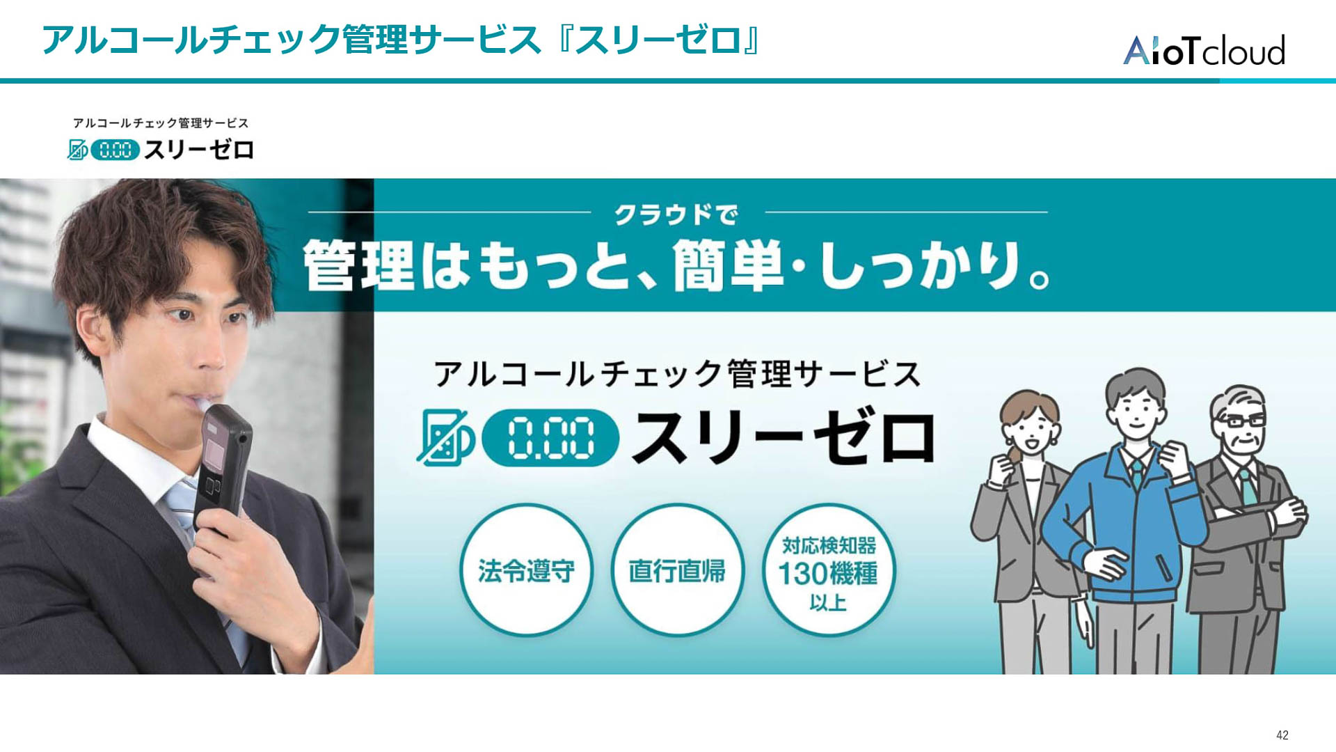 AIoTクラウドが提供するクラウドでアルコールチェック管理ができるサービス「スリーゼロ」