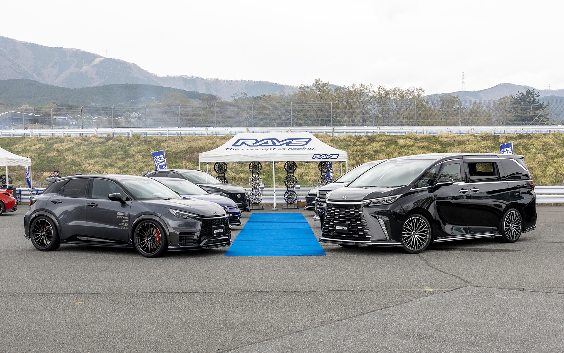 同じくレイズホイールを履くミニバンや輸入車など