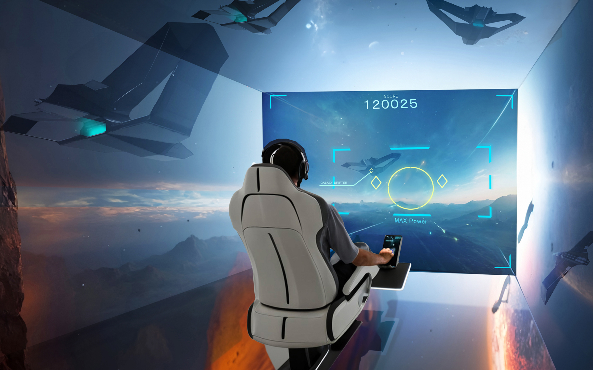 同じ空間ながらまったく異なる世界を体感できると想定している