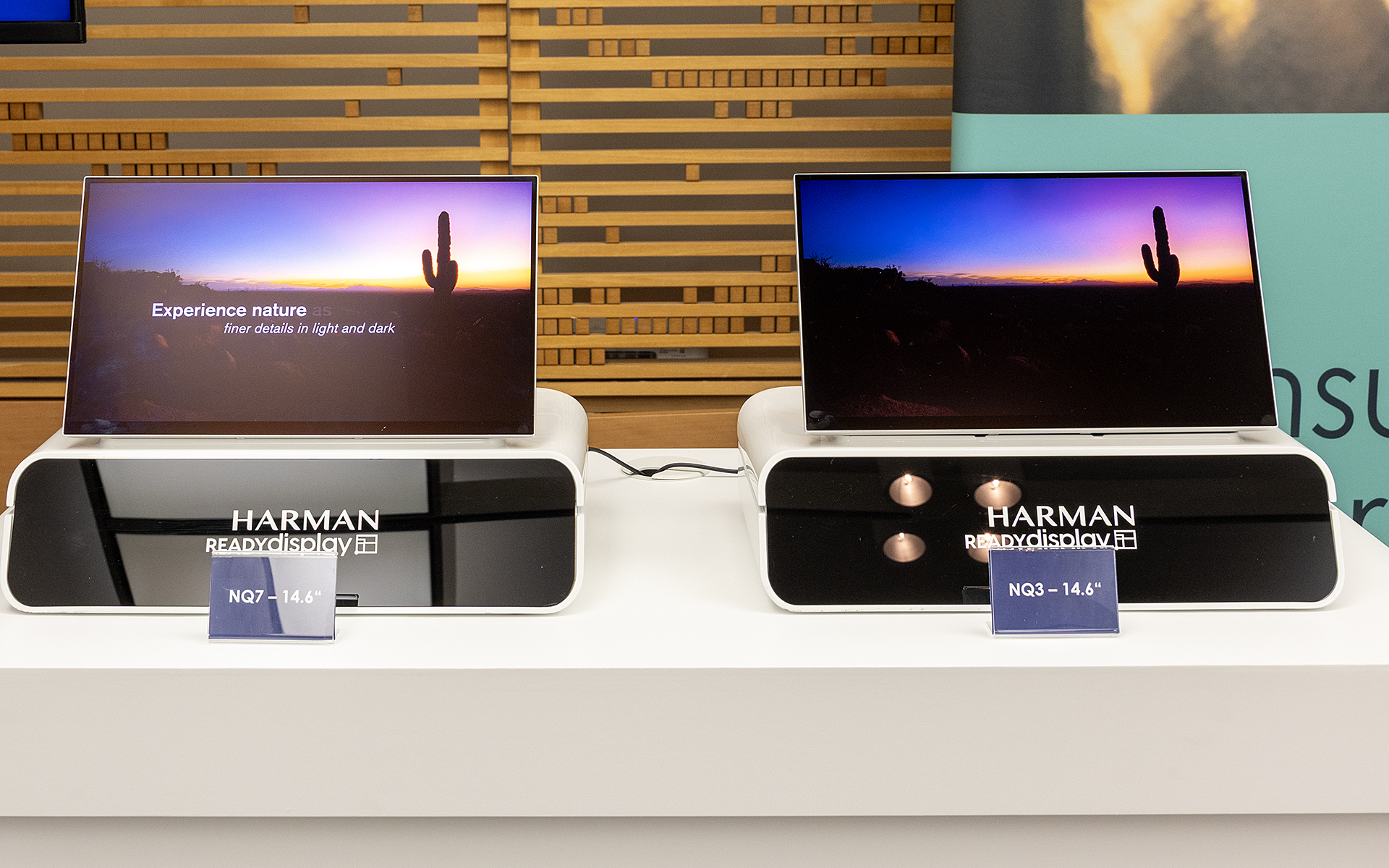 同じ映像を流しているが表示のレベルにハッキリとした違いがあった