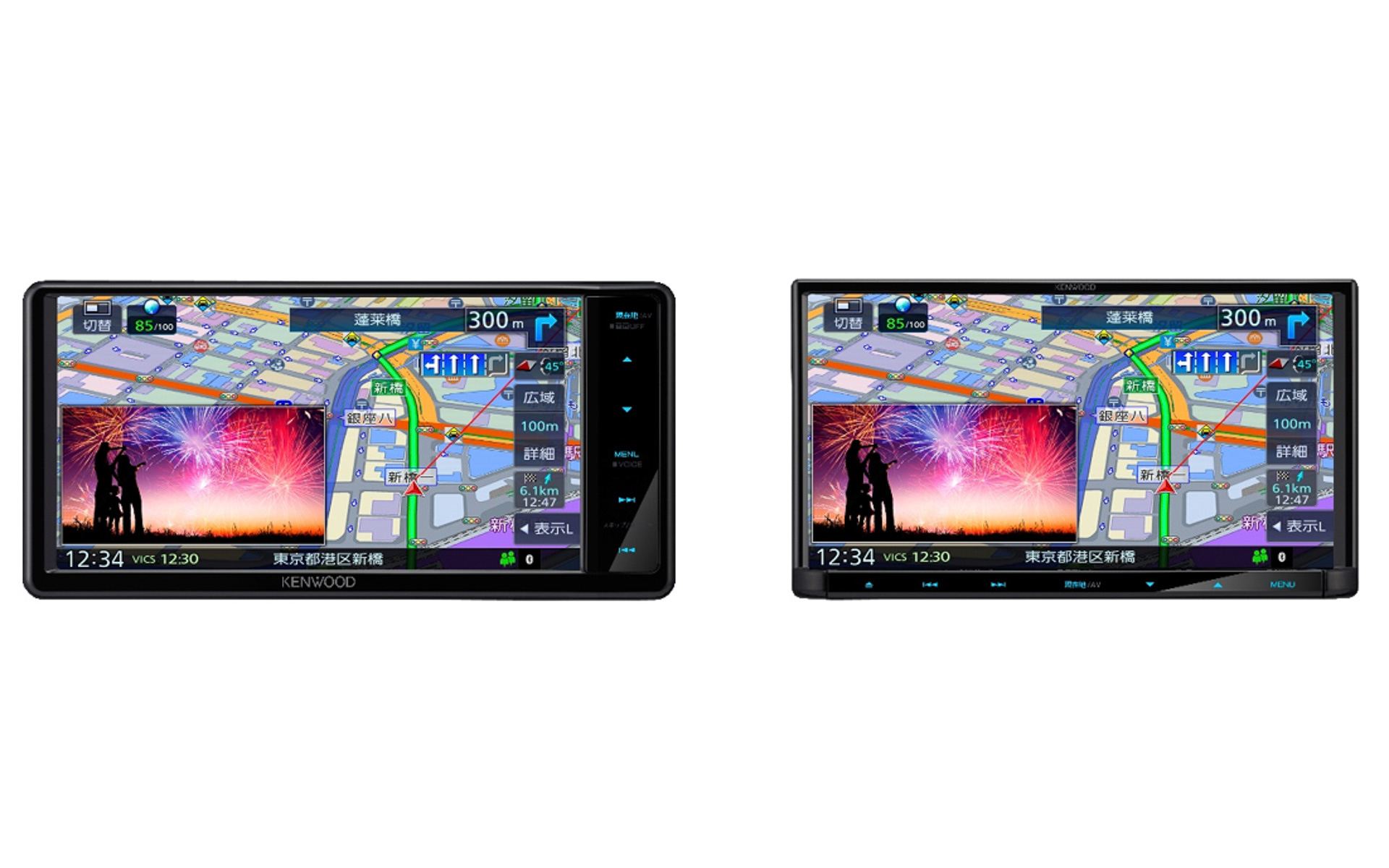 彩速ナビ“TYPE L”の「MDR-L612W」（左）と「MDR-L612」（右）