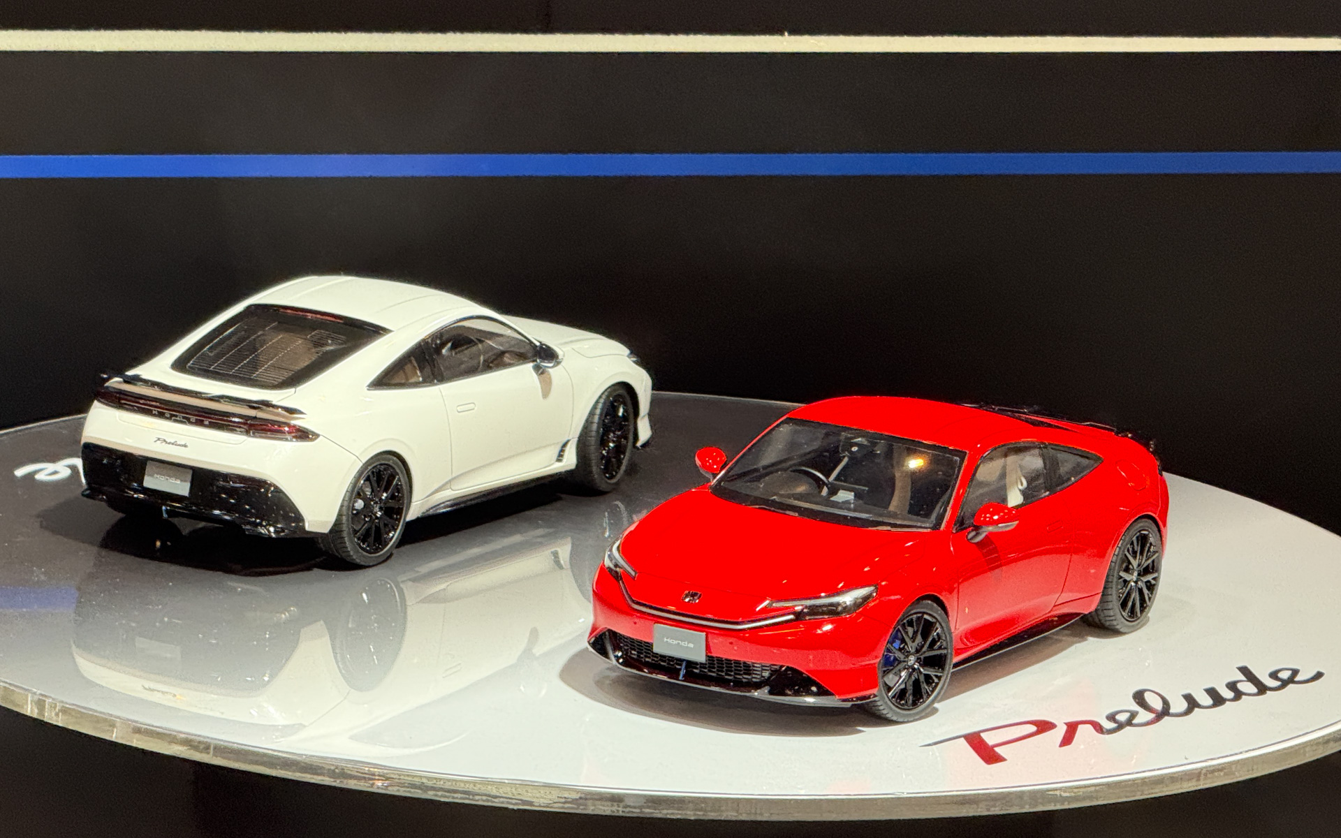 静岡ホビーショー会場で発表された1/24スケールモデルとして開発進行中の「新型 Honda プレリュード（仮称）」
