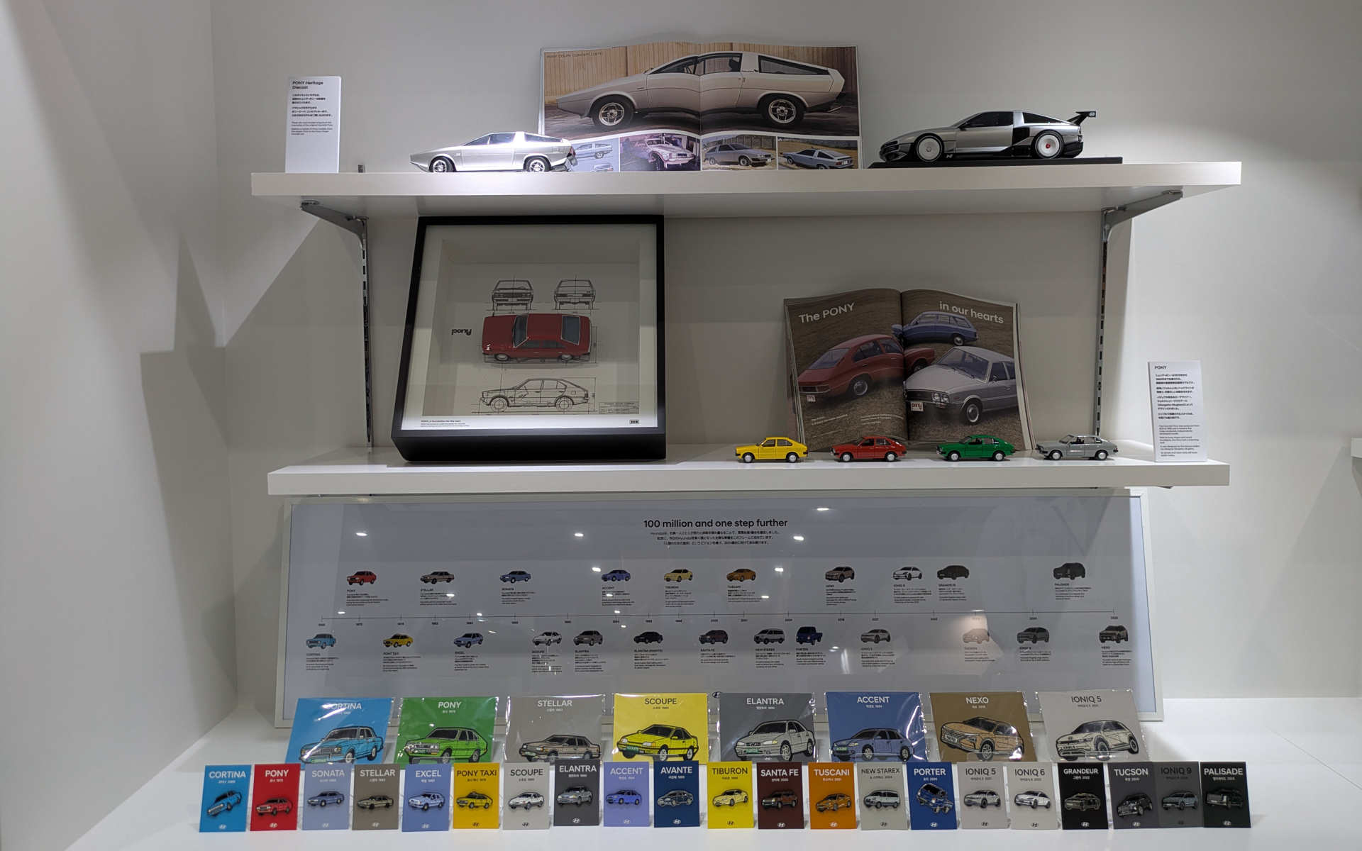 ヒョンデの歴史が分かる展示物