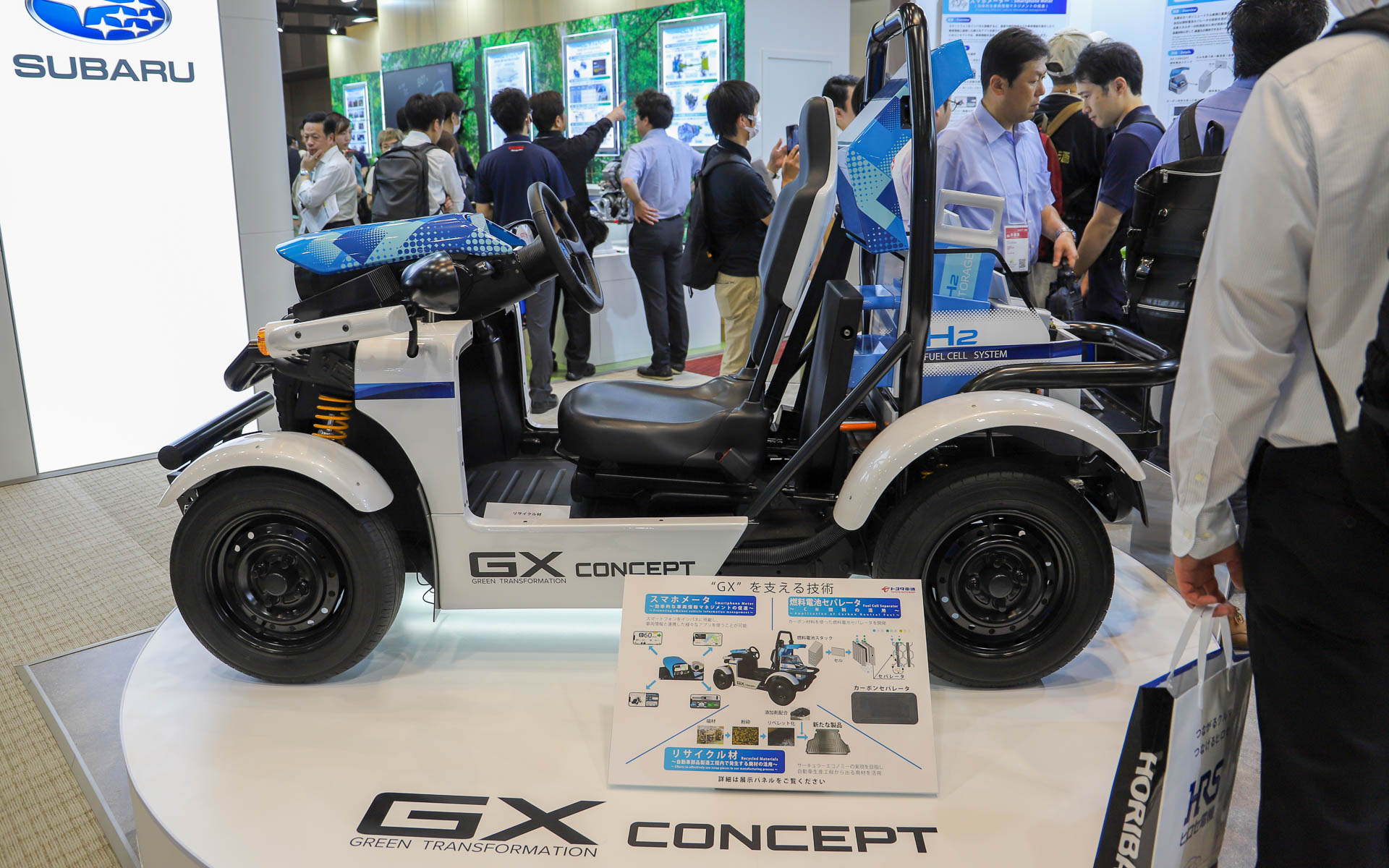 リサイクル材や燃料電池セパレータ、スマホメーターを採用する「GX CONCEPT」