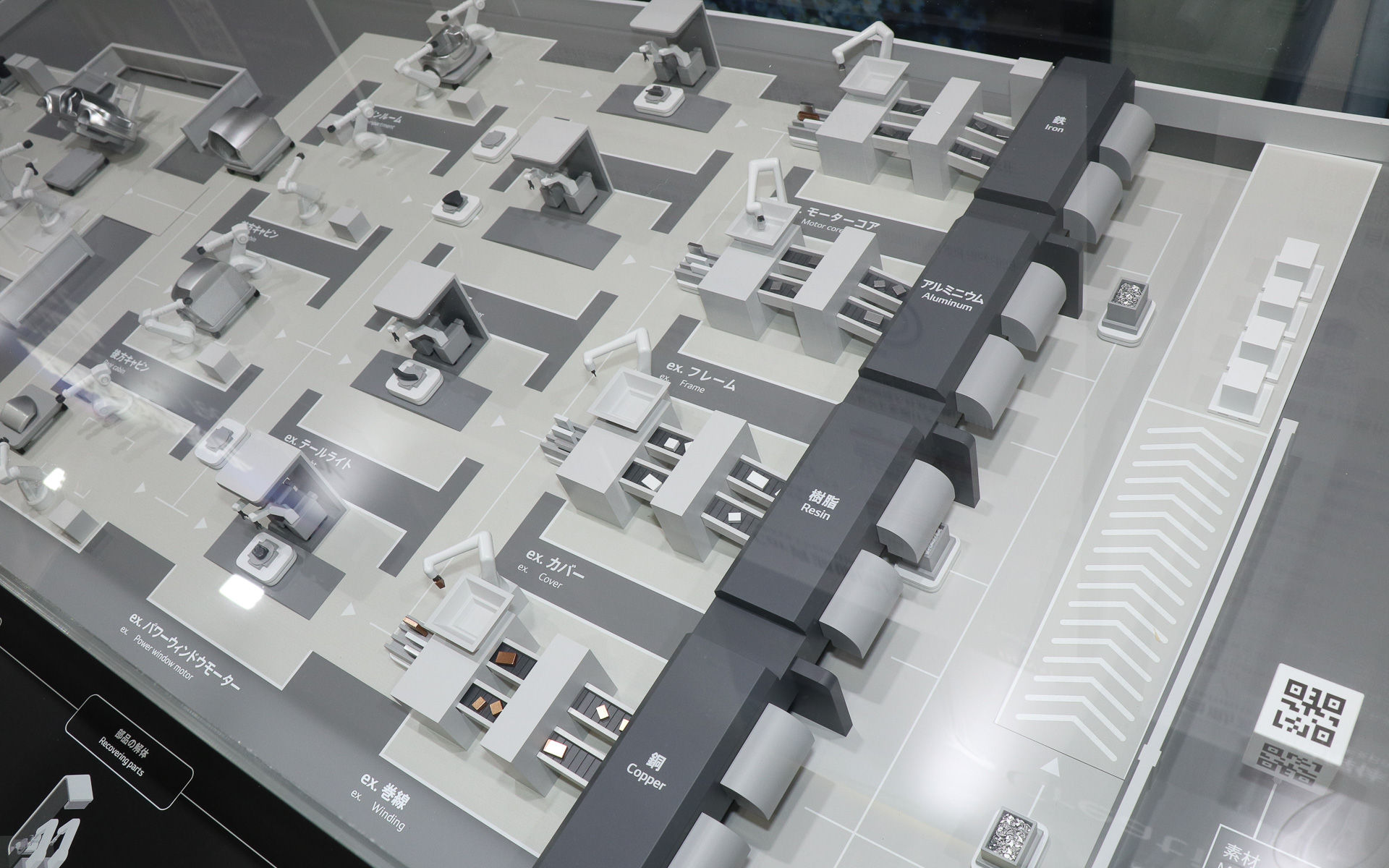 「使用済み自動車の精緻解体ロボット技術」で部位ごとに細かく分別しながら使用済み自動車を解体していく