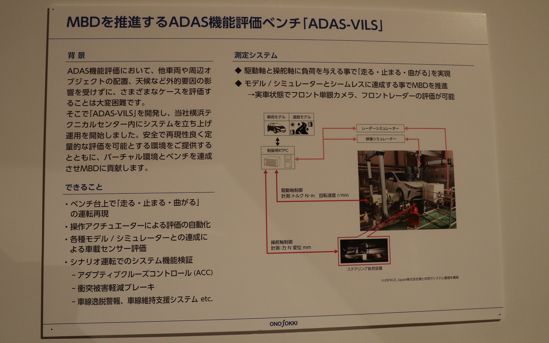 AD/ADAS開発向けVILベンチの解説パネル