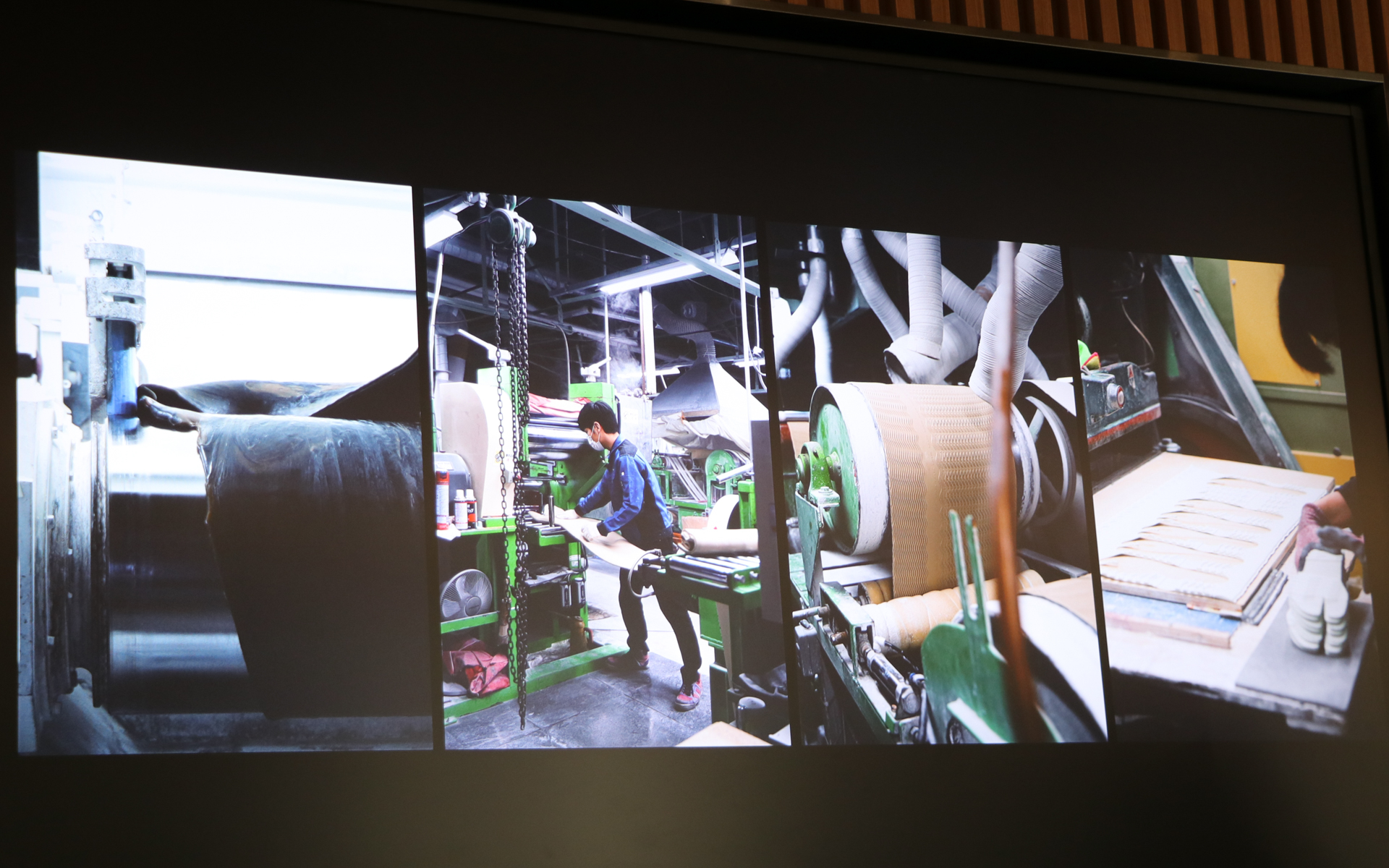 スピングルカンパニーは、天然ゴムと人工ゴムを練り合わせて靴底用ゴムを作るところからすべて自社工場で行なっている