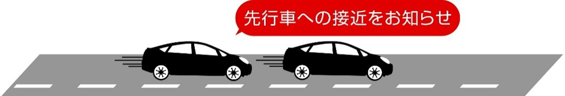 【先行車接近お知らせ機能】走行中の自車が先行車に接近していることを通知