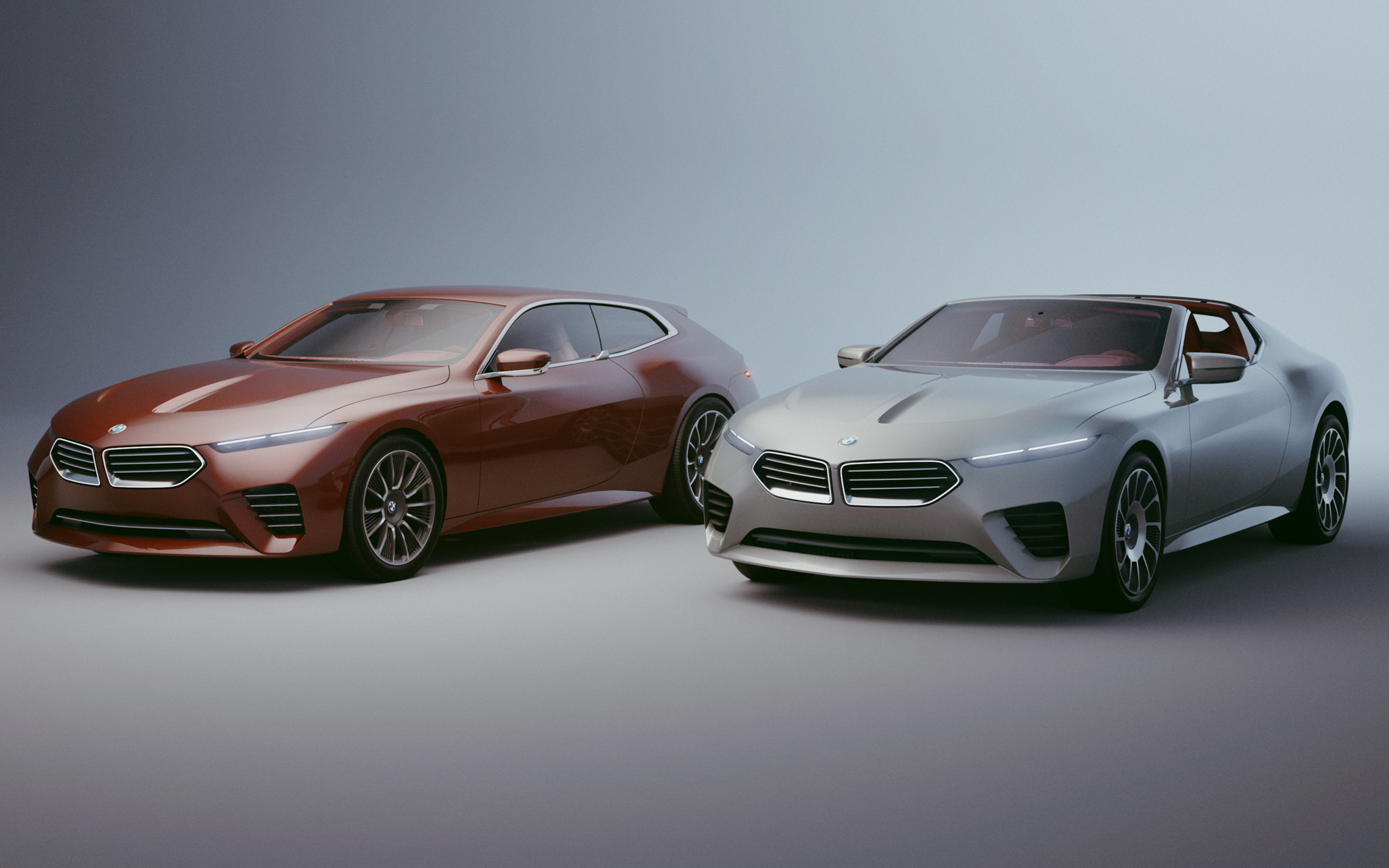 コンセプトモデル「スピードトップ」が奥、手前は昨年発表したコンセプトモデル「スカイトップ」