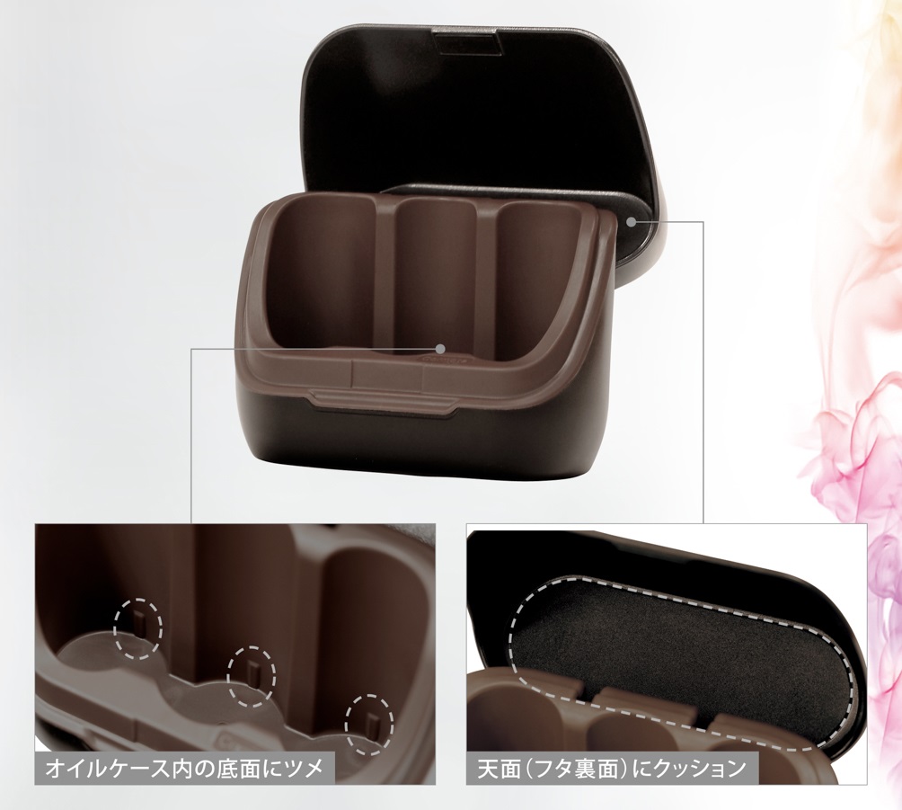 オイルボトルのぐらつきを防止する構造を採用