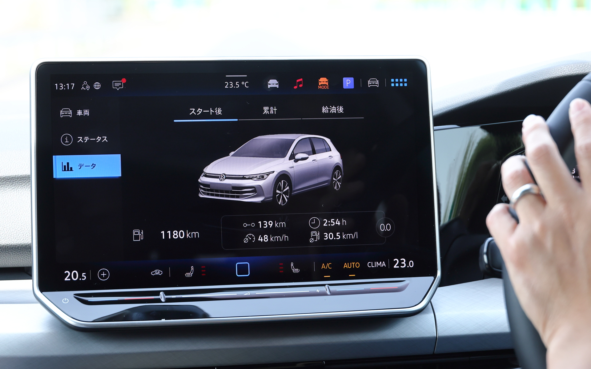 最良値では30.5km/Lをマークした